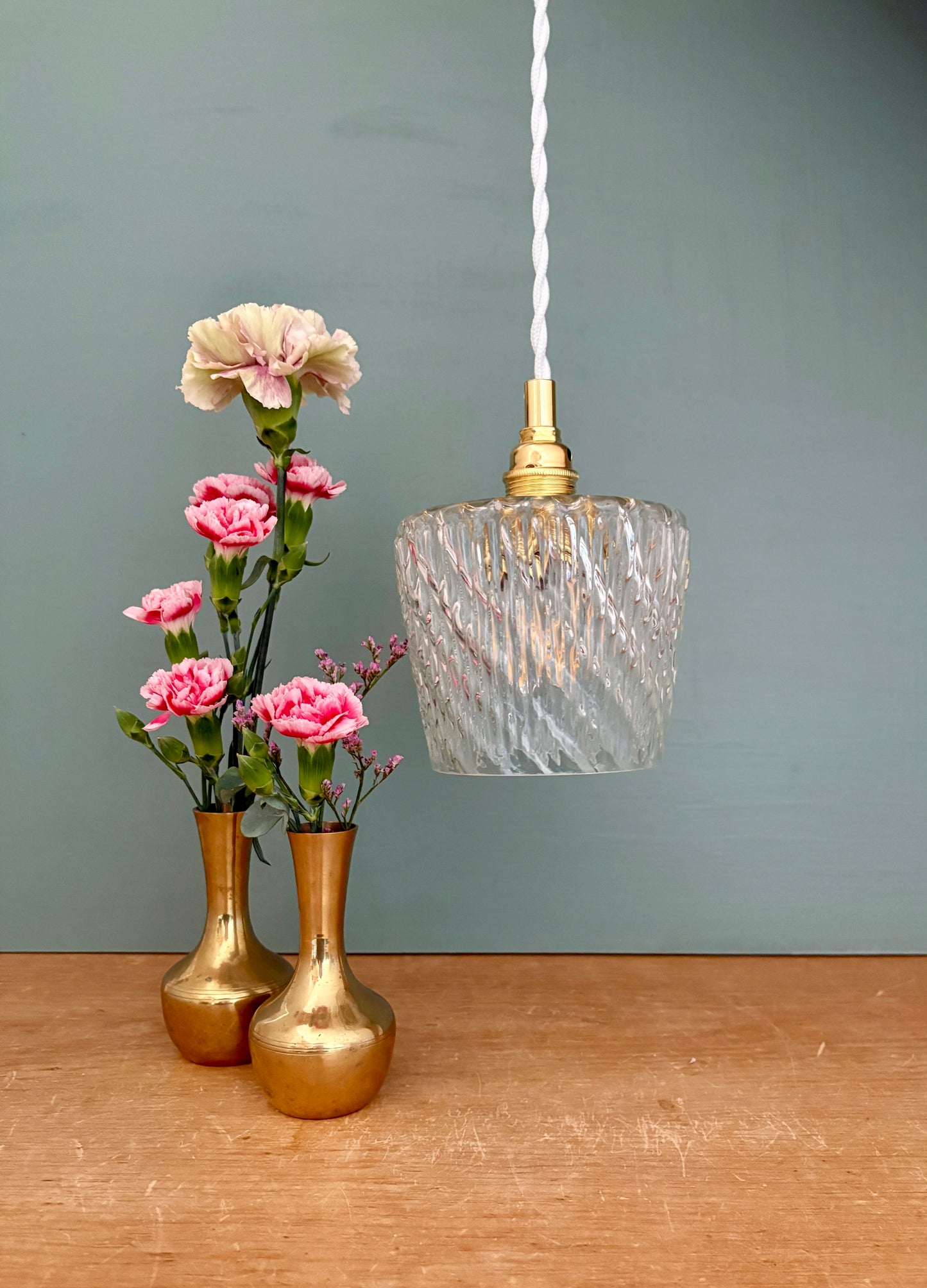 Suspension globe vintage en verre (TT1)