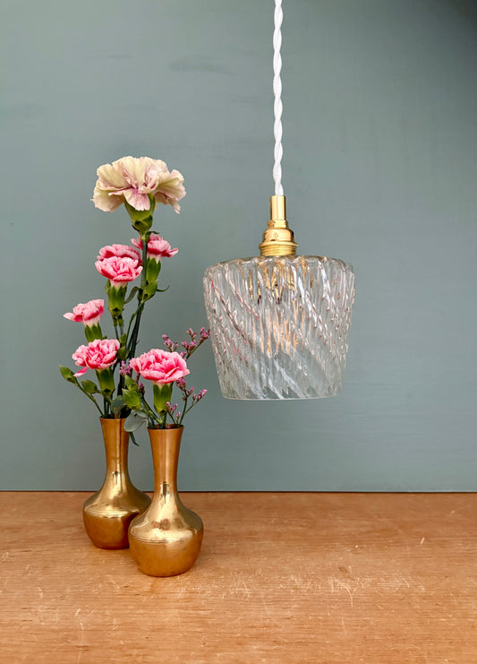 Suspension globe vintage en verre (TT1)