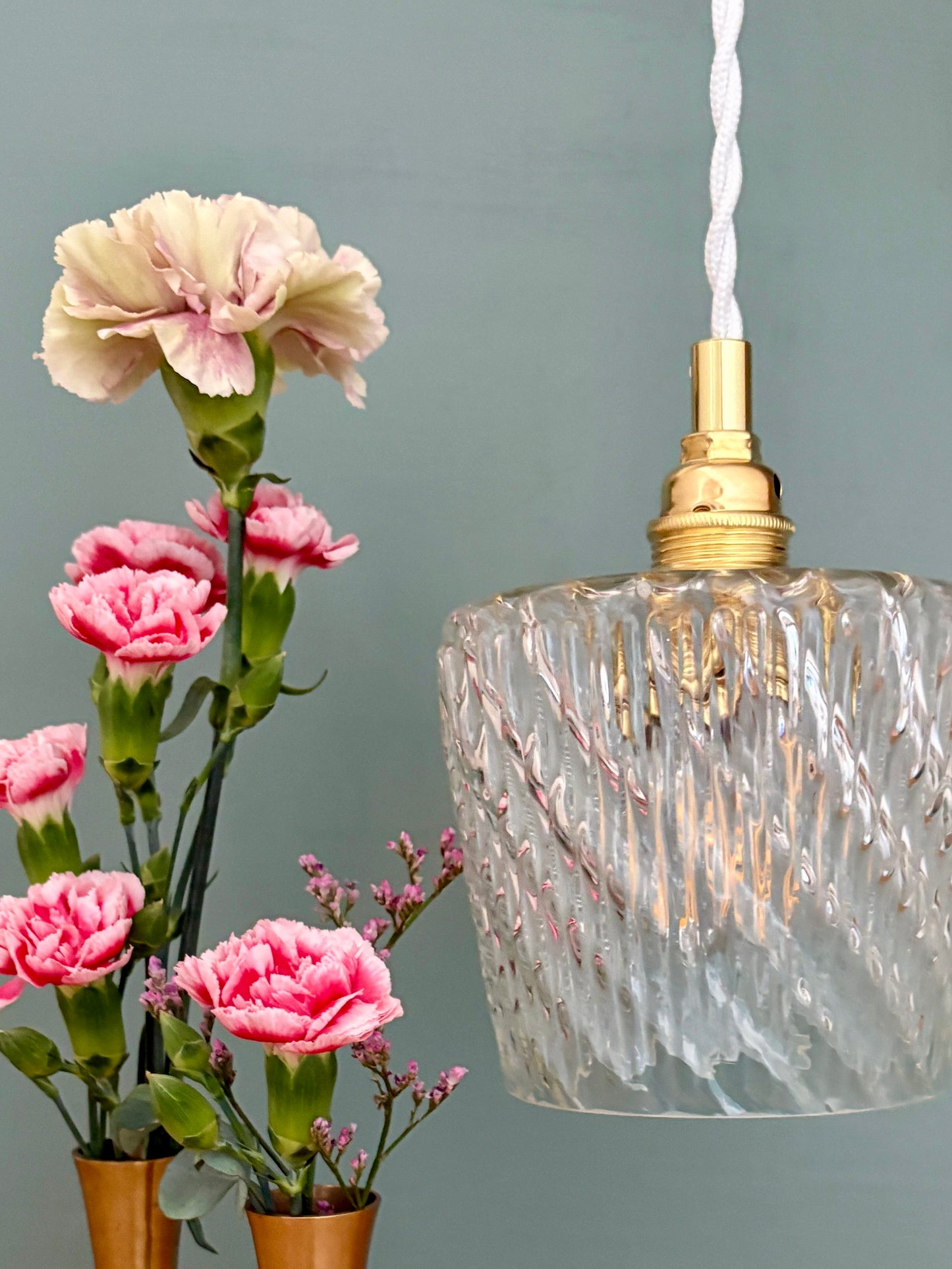 Suspension globe vintage en verre (TT1)