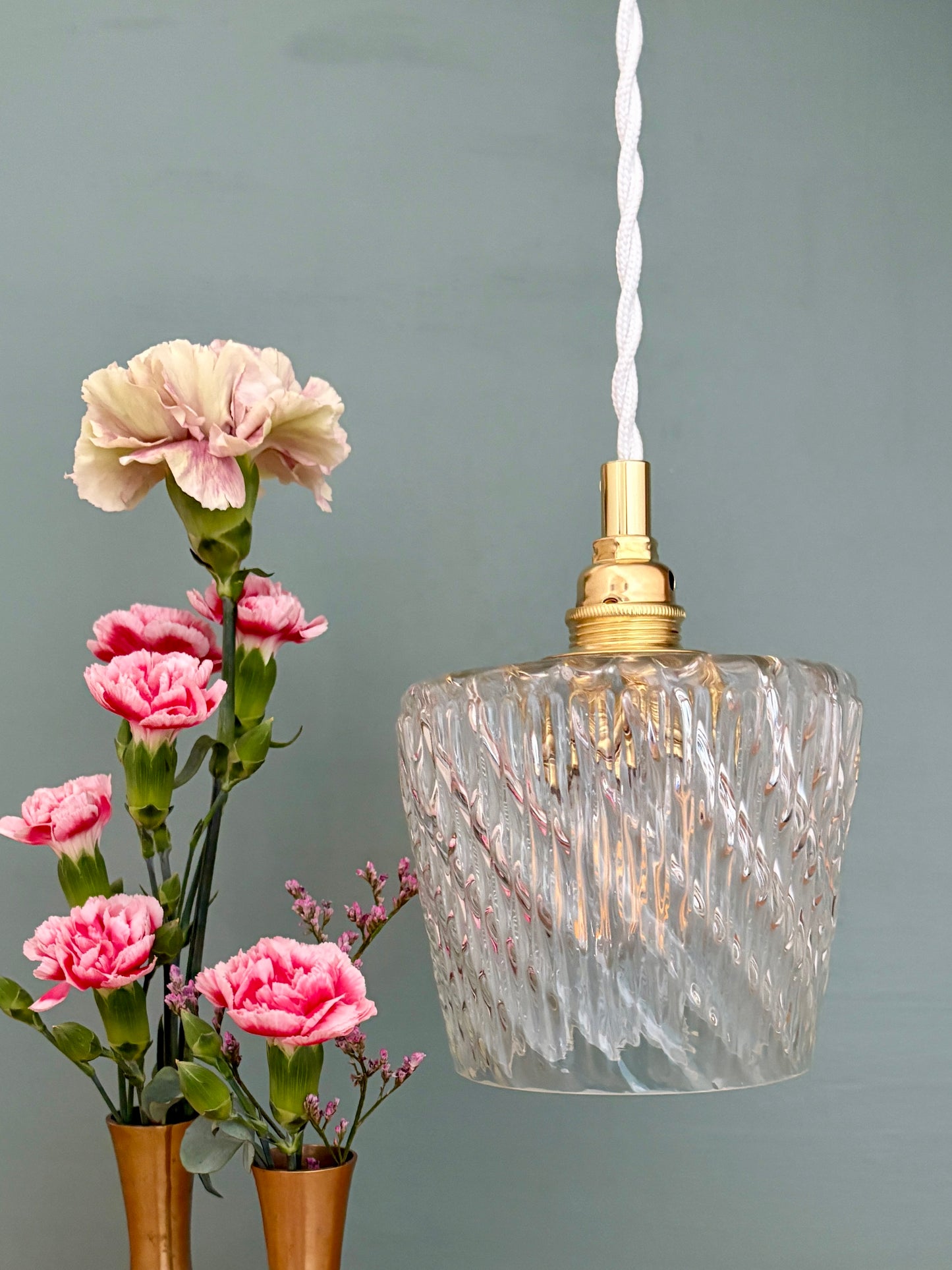 Suspension globe vintage en verre (TT1)