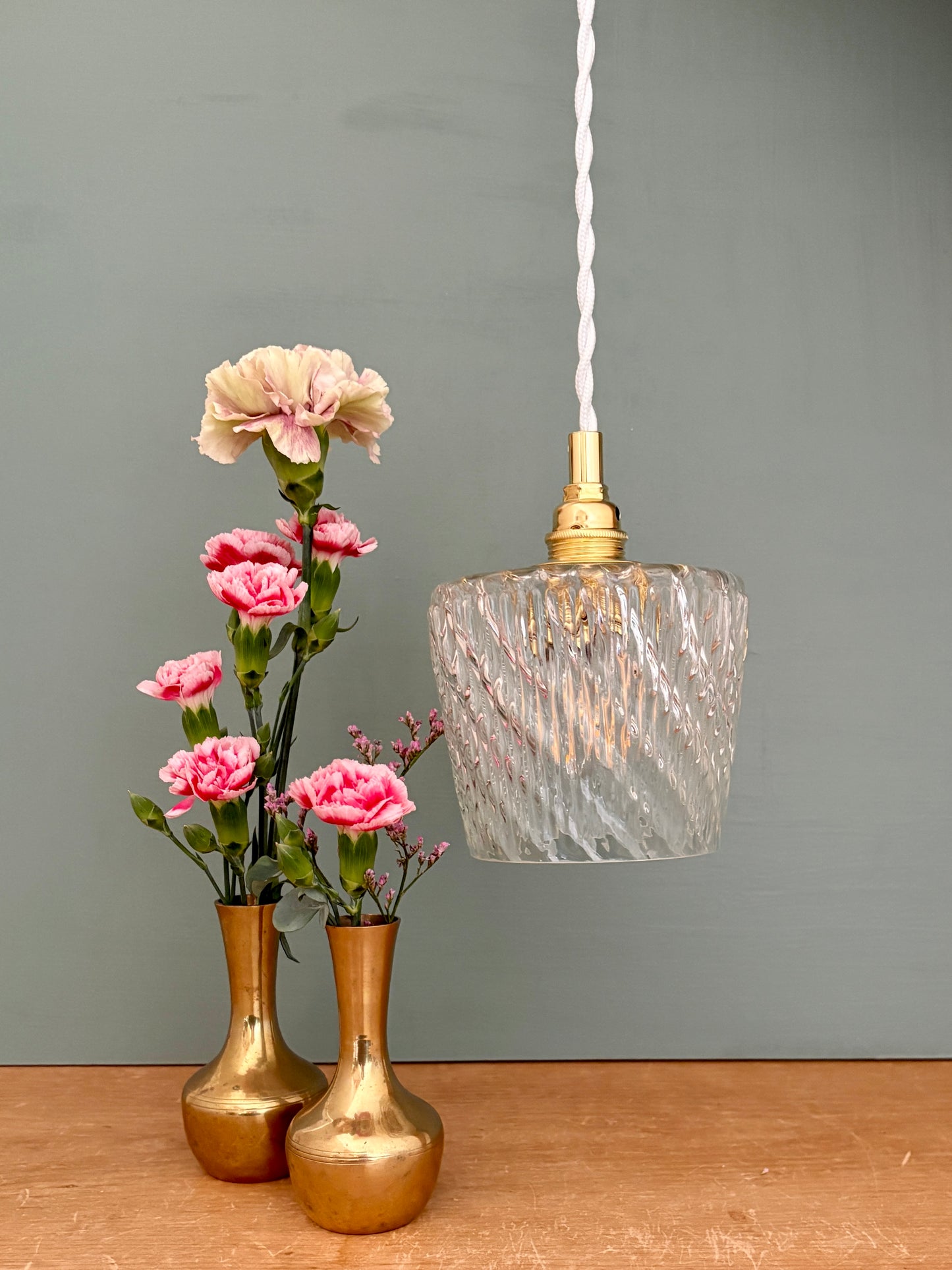 Suspension globe vintage en verre (TT1)