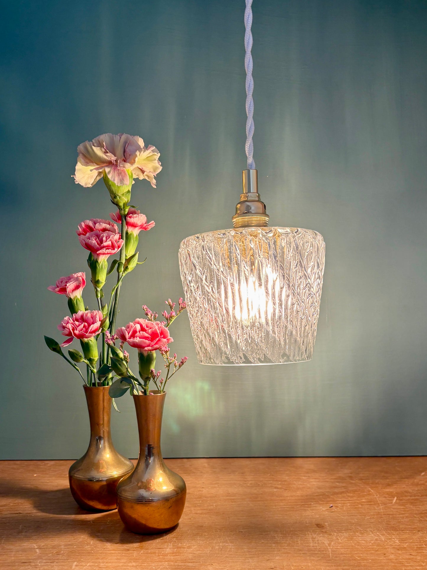 Suspension globe vintage en verre (TT1)