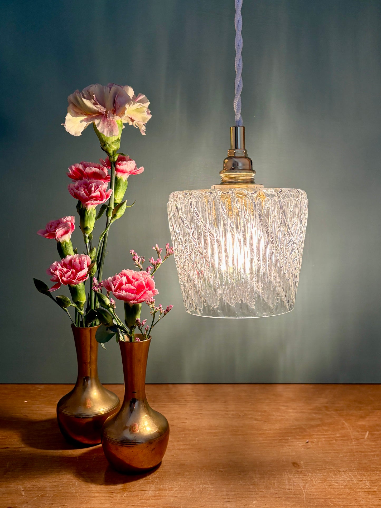 Suspension globe vintage en verre (TT1)