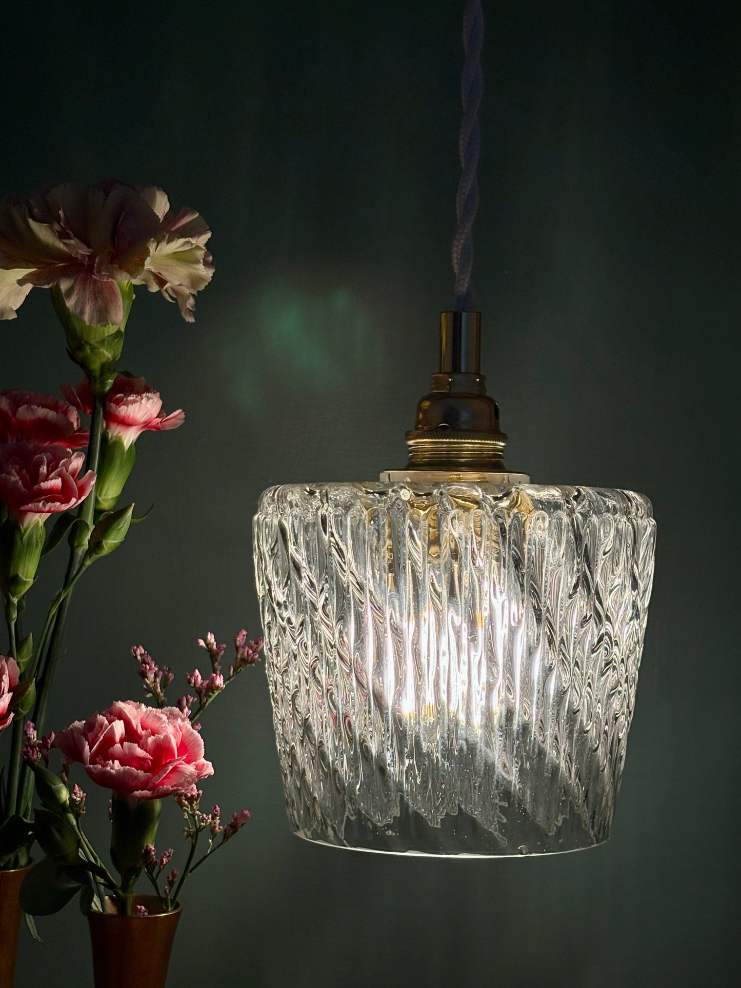 Suspension globe vintage en verre (TT1)