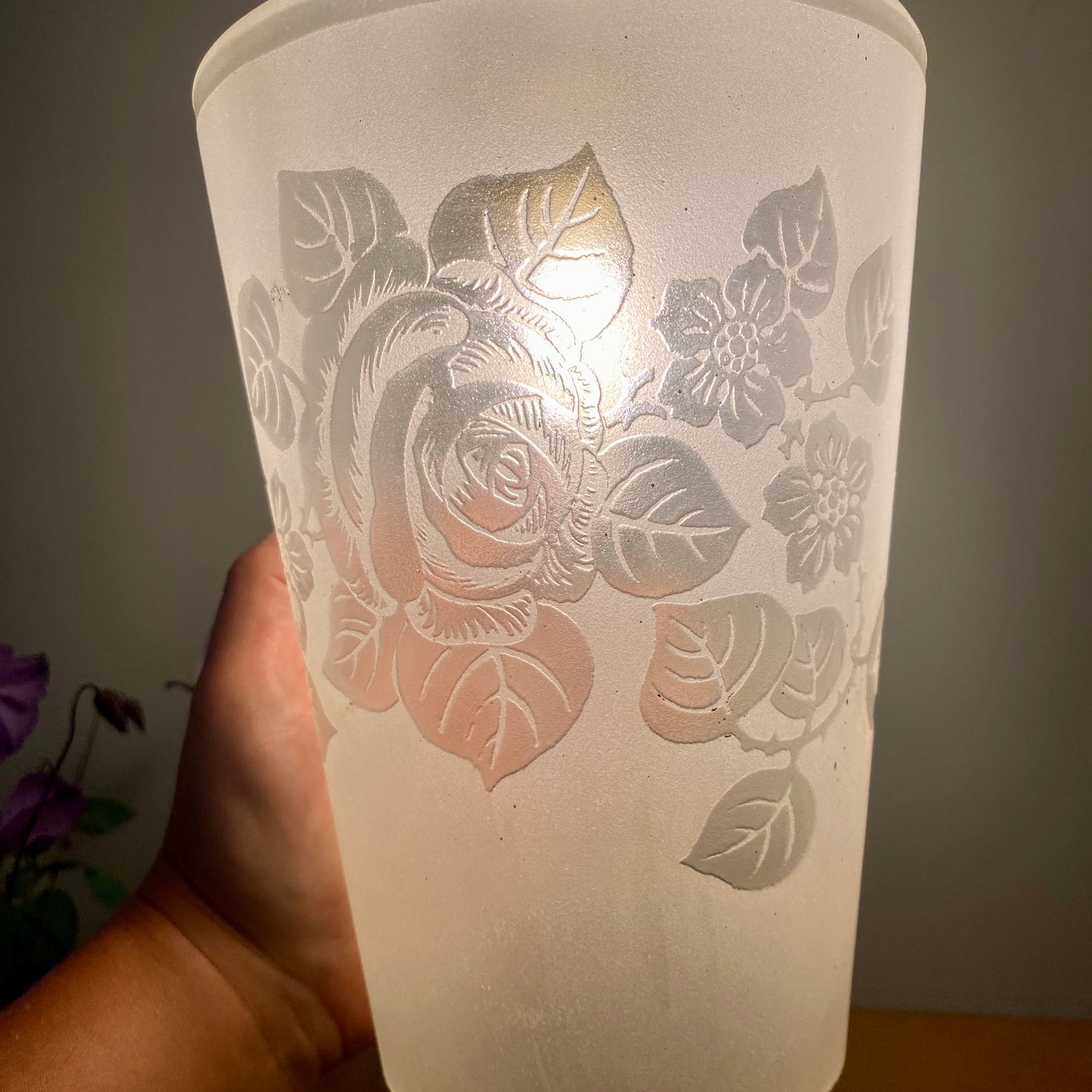 Suspension globe vintage en verre dépoli