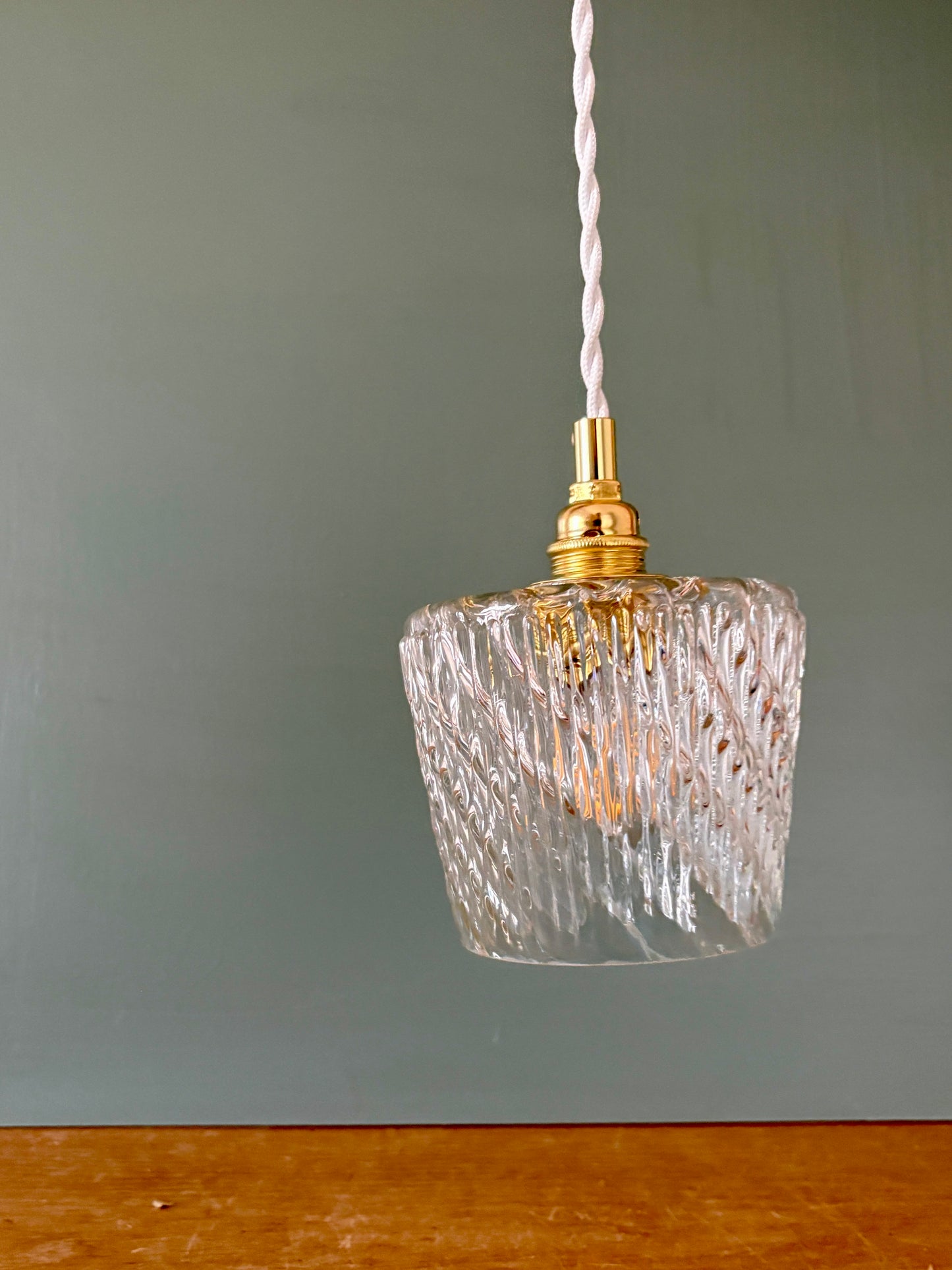 Suspension globe vintage en verre (TT1)