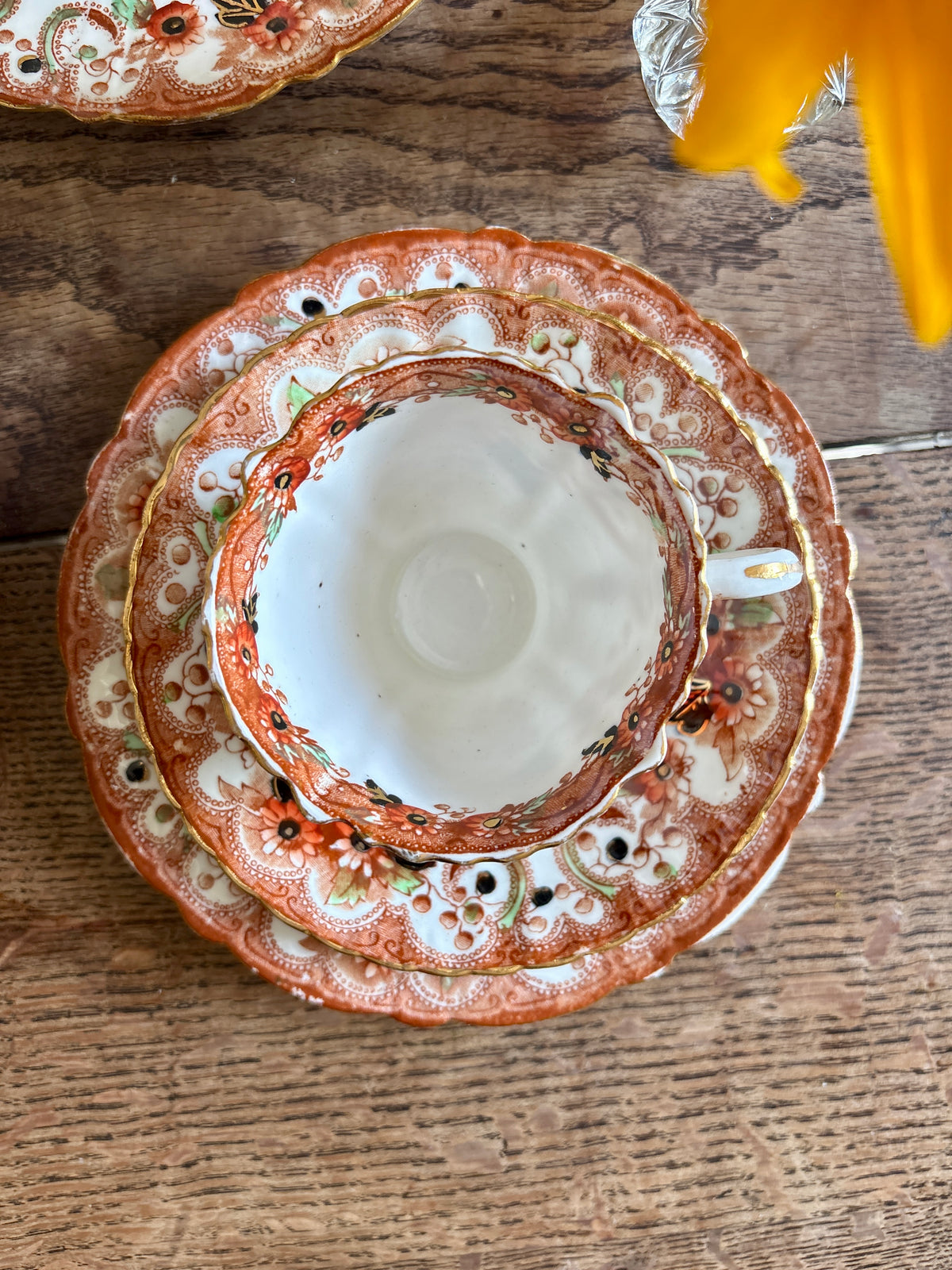 Lot de 2 tasses et assiettes anciennes en porcelaine Anglaise