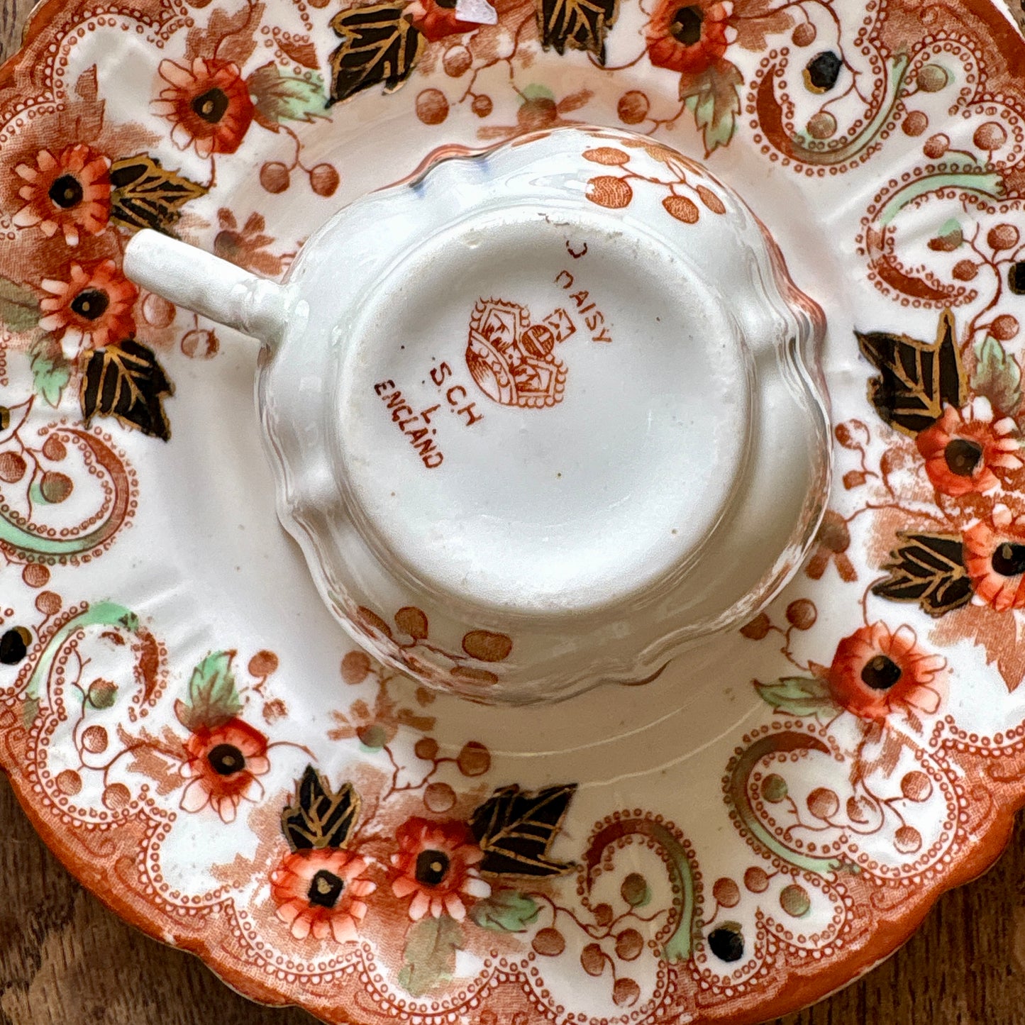 Lot de 2 tasses et assiettes anciennes en porcelaine Anglaise