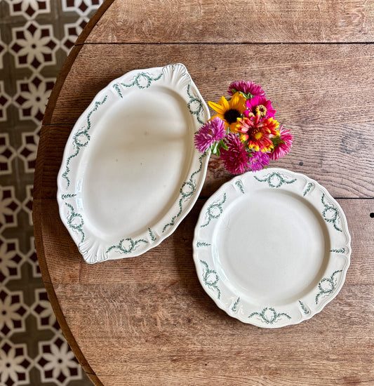 Lot de 2 plats ancien en terre de fer - Villey de Longchamp