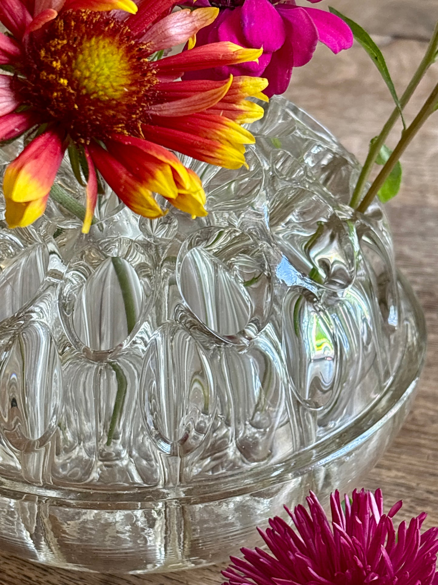 Pique fleur ancien en verre XXL