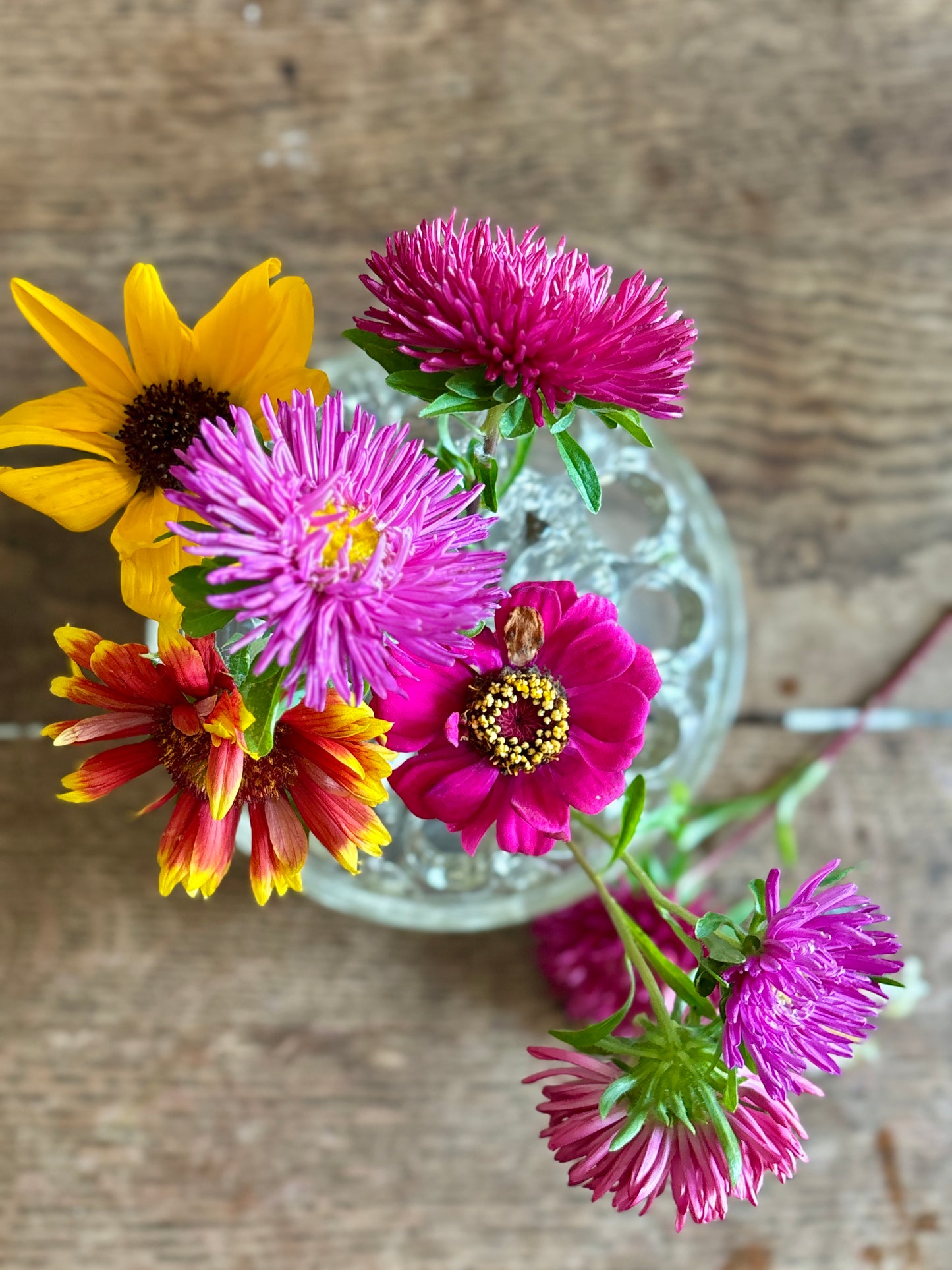 Pique fleur ancien en verre XXL
