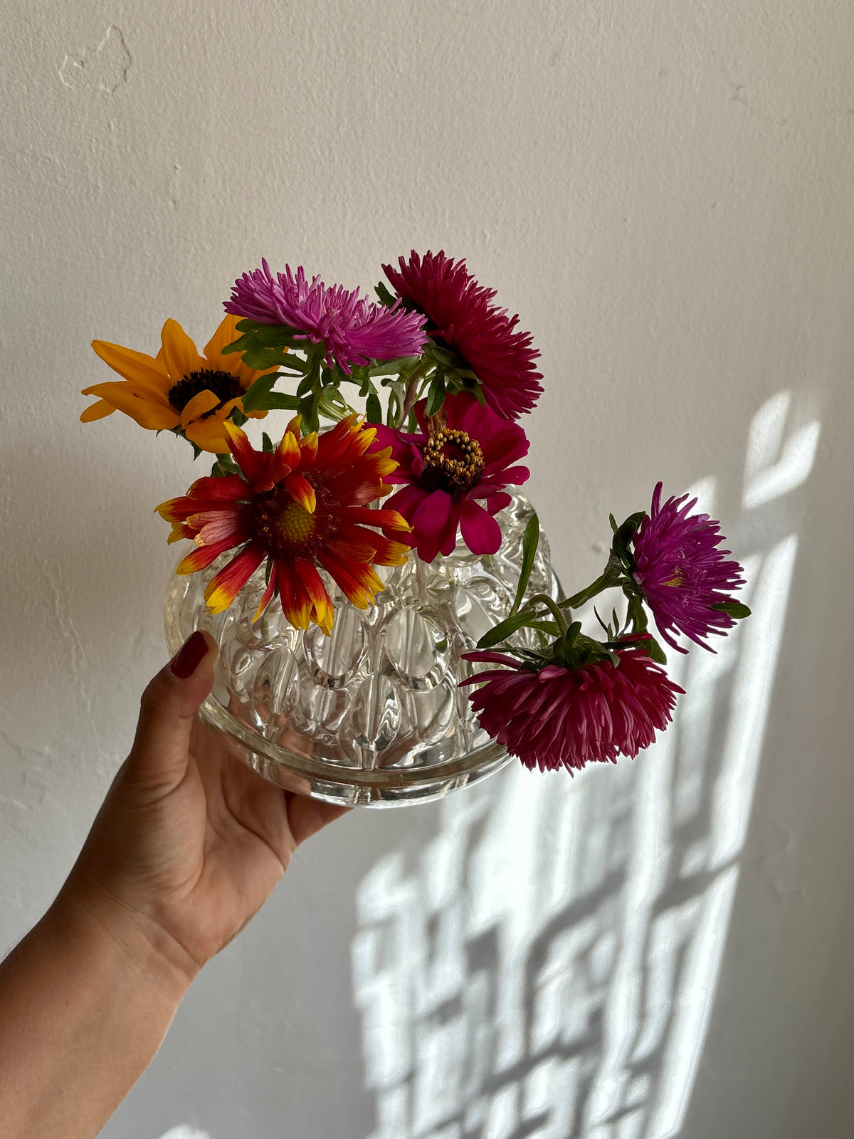Pique fleur ancien en verre XXL