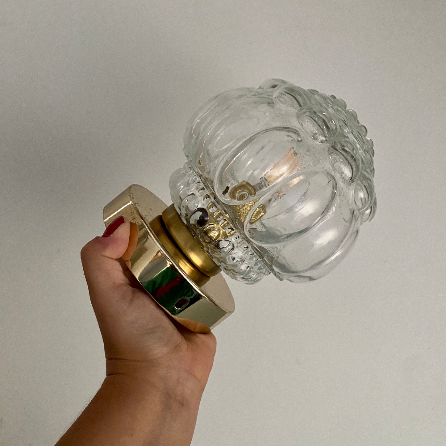 Applique ou plafonnier globe vintage en verre