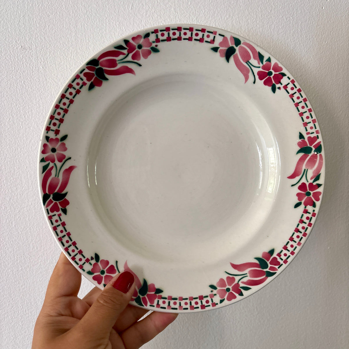 Lot de 6 assiettes plates anciennes - Saint Amand Céranord