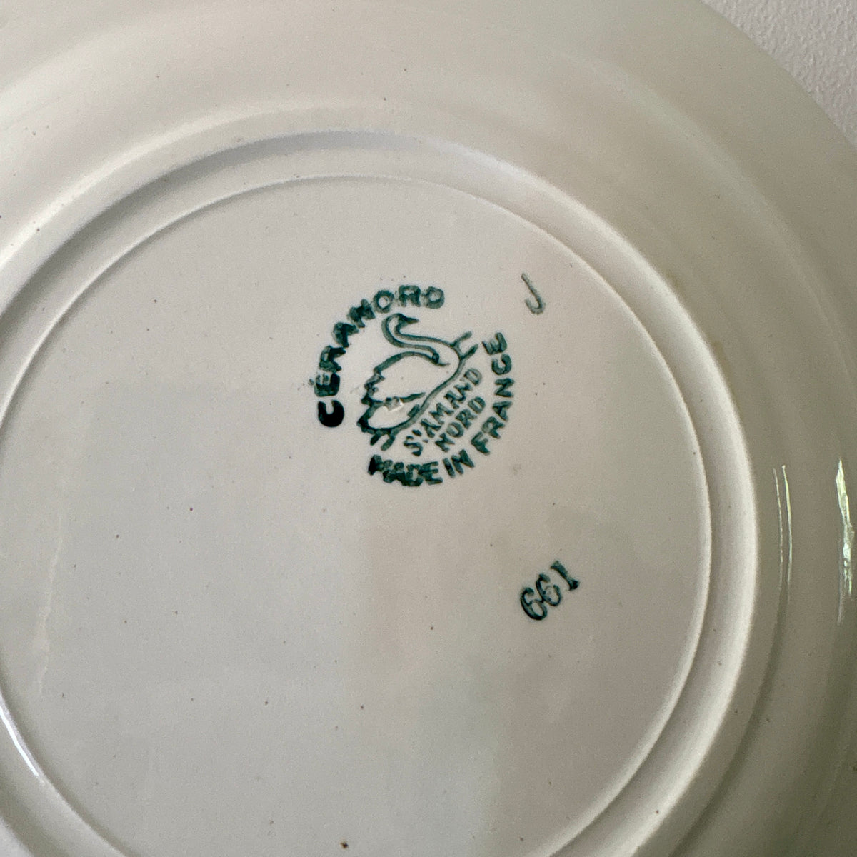 Lot de 6 assiettes plates anciennes - Saint Amand Céranord