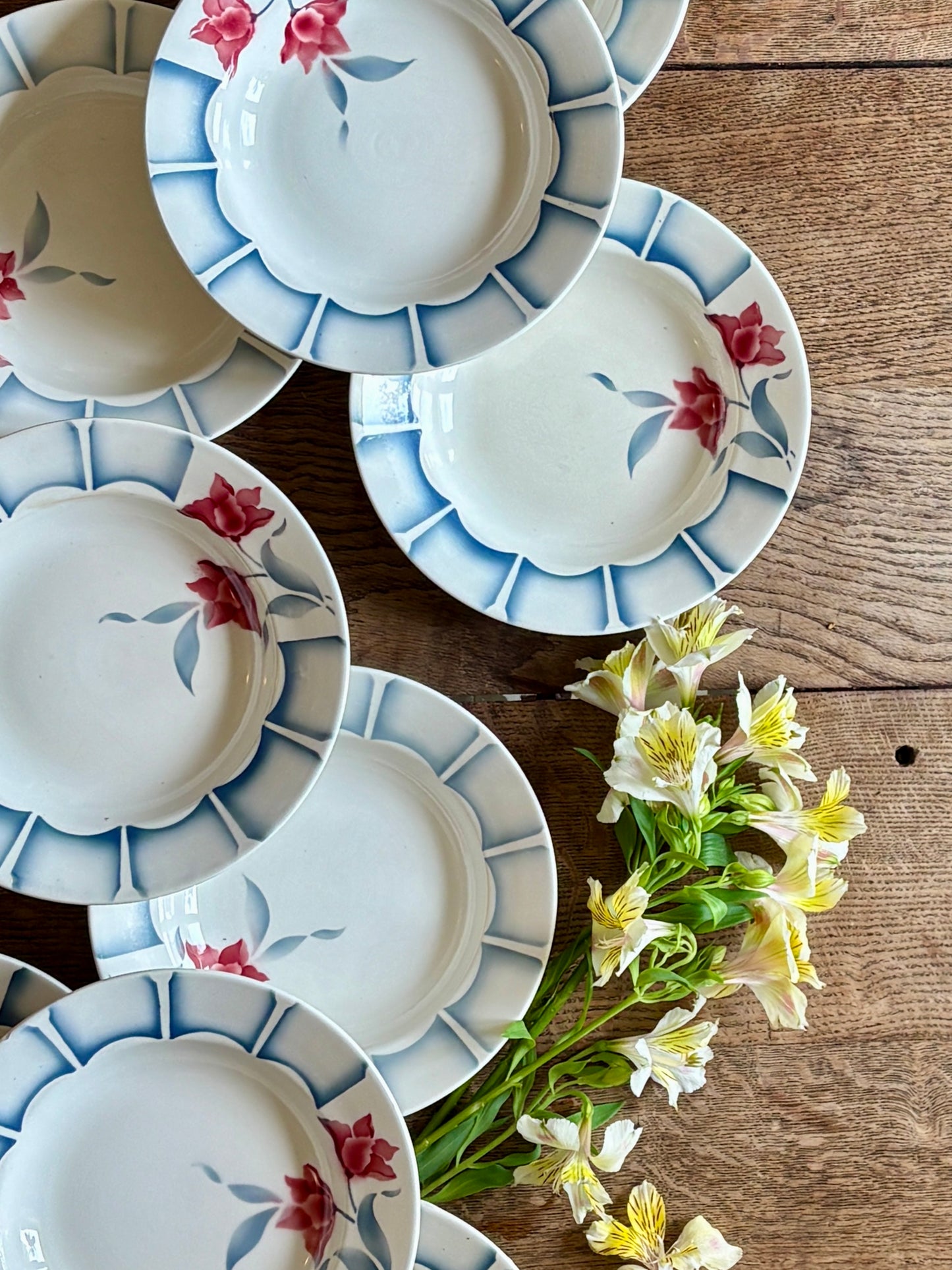 Lot de 10 assiettes creuses vintage de Digoin