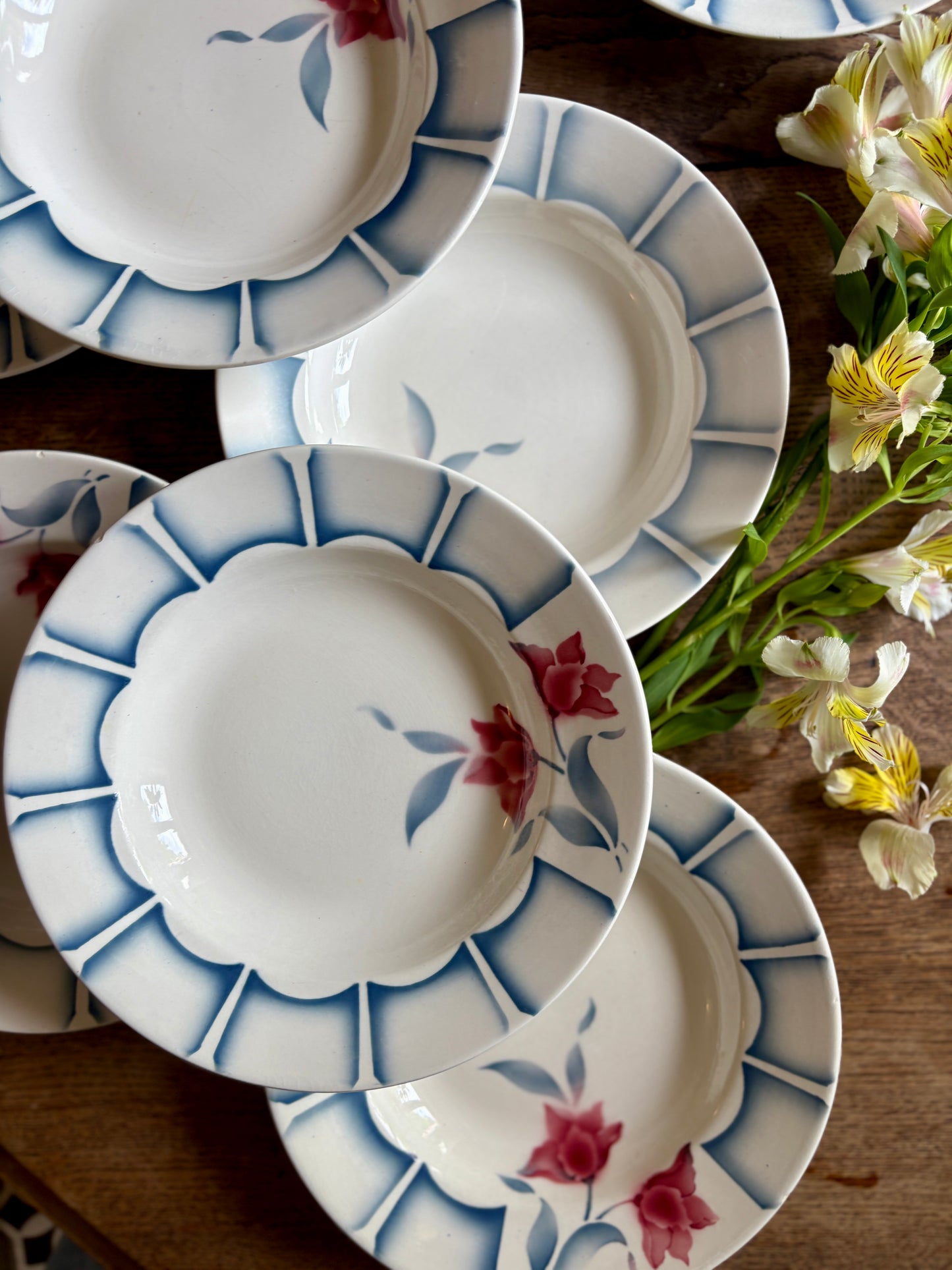 Lot de 10 assiettes creuses vintage de Digoin