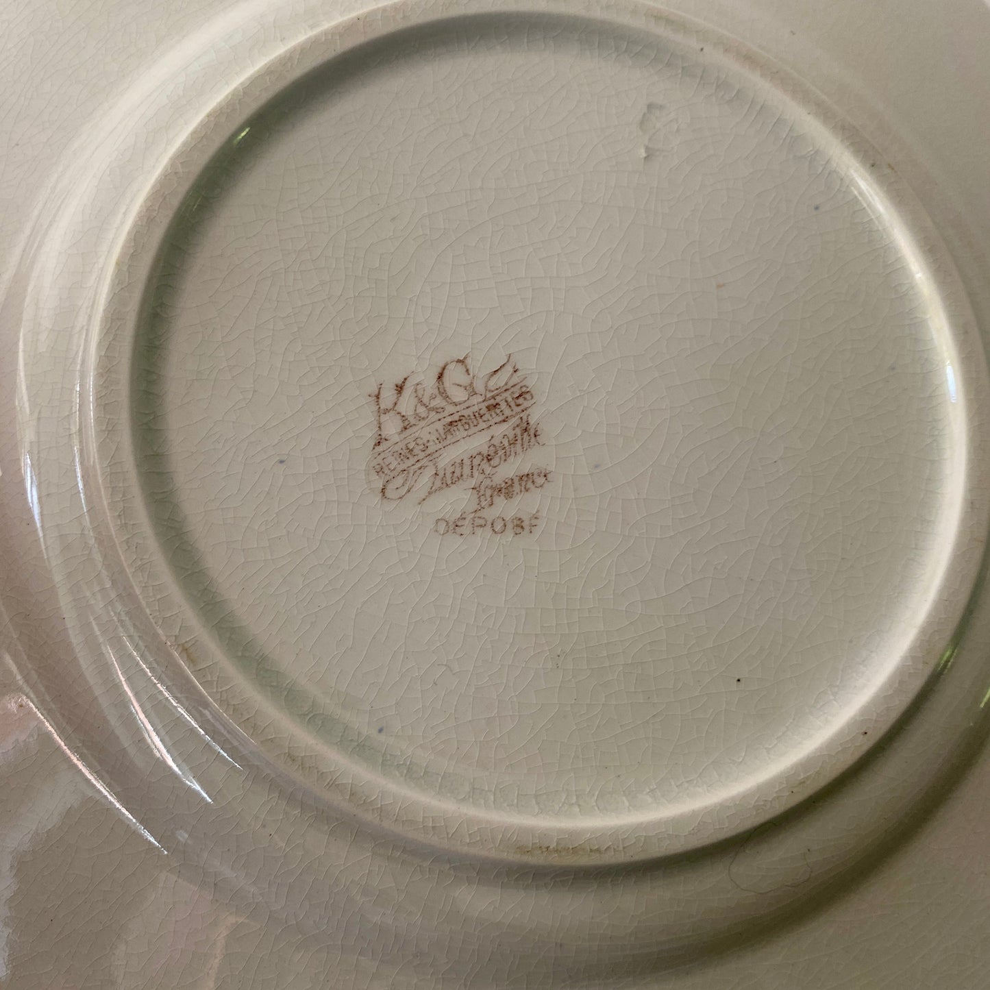 Lot de 8 assiettes plates anciennes - Reine Marguerite de Lunéville