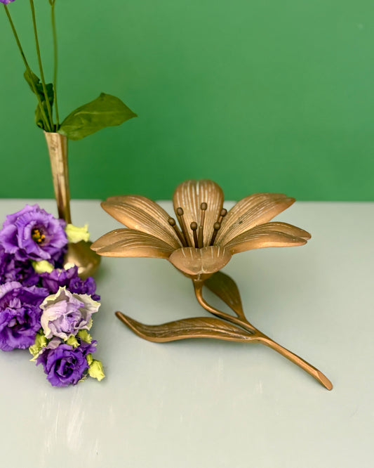 Cendriers vintage en laiton en forme de Fleur