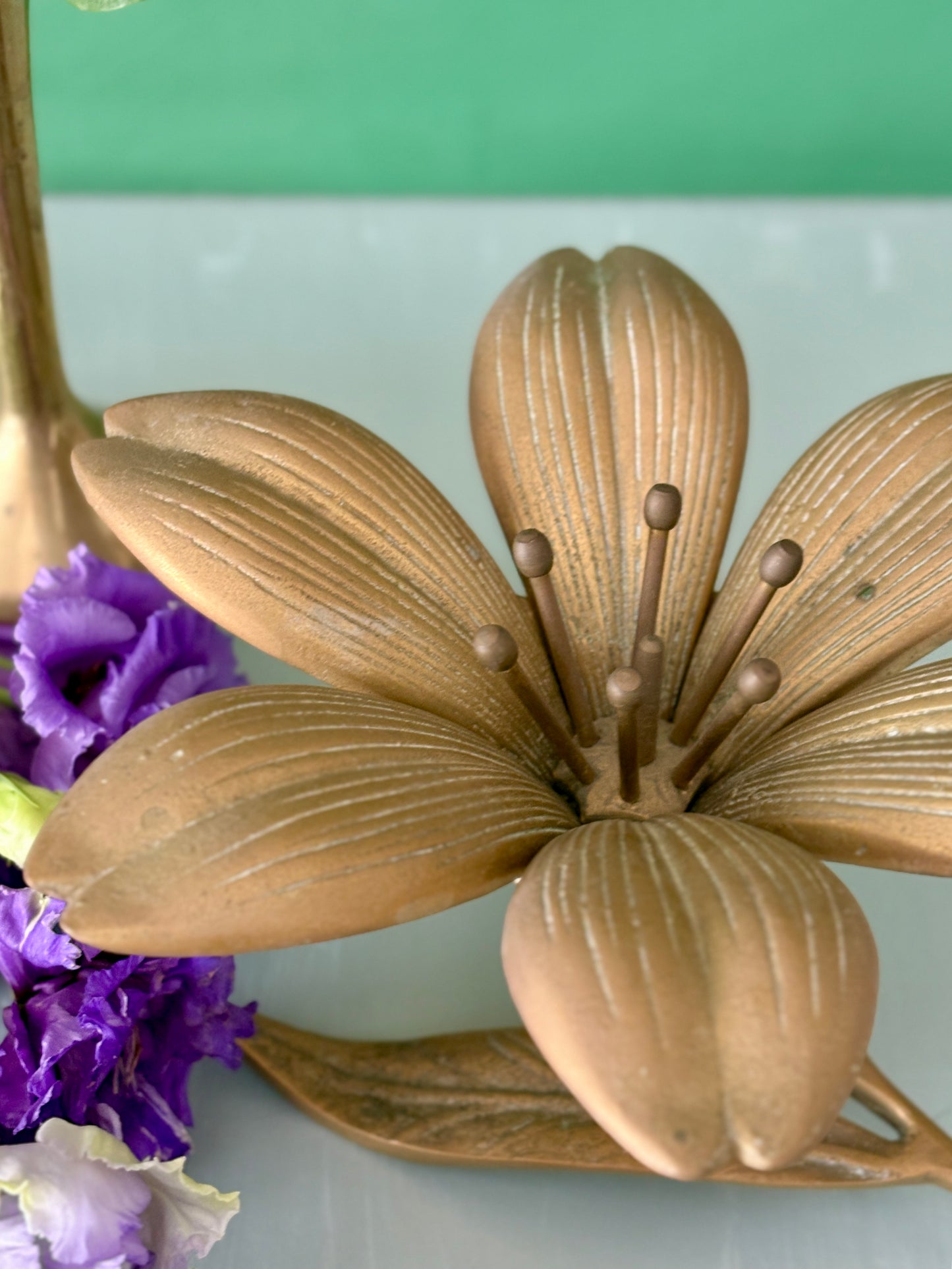 Cendriers vintage en laiton en forme de Fleur