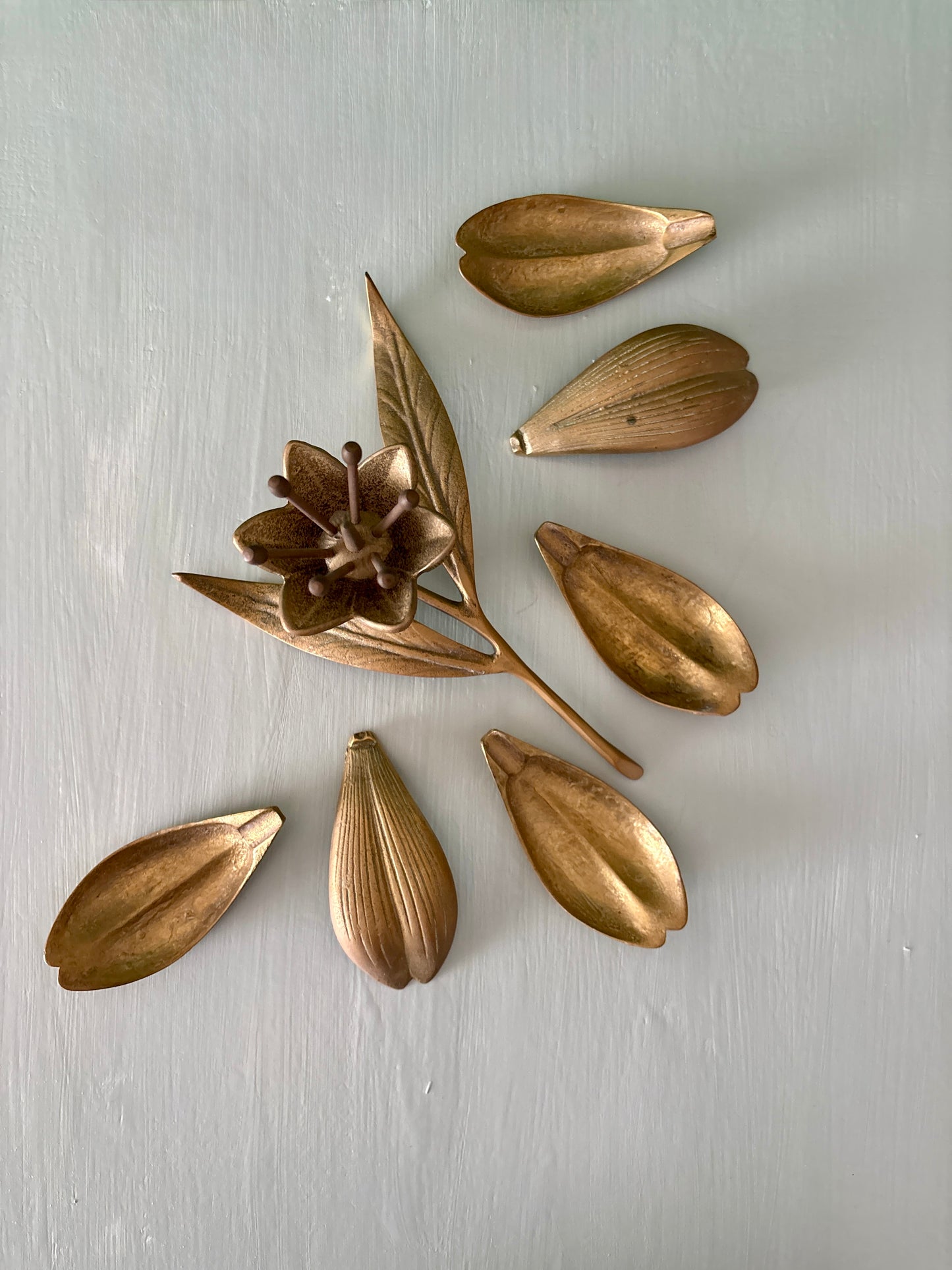 Cendriers vintage en laiton en forme de Fleur