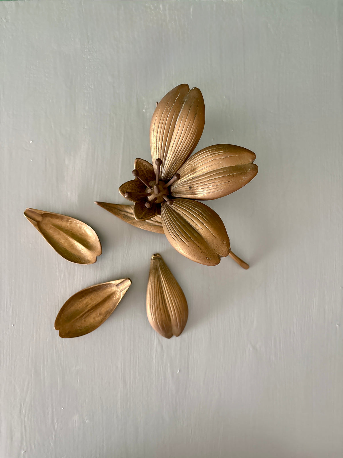 Cendriers vintage en laiton en forme de Fleur