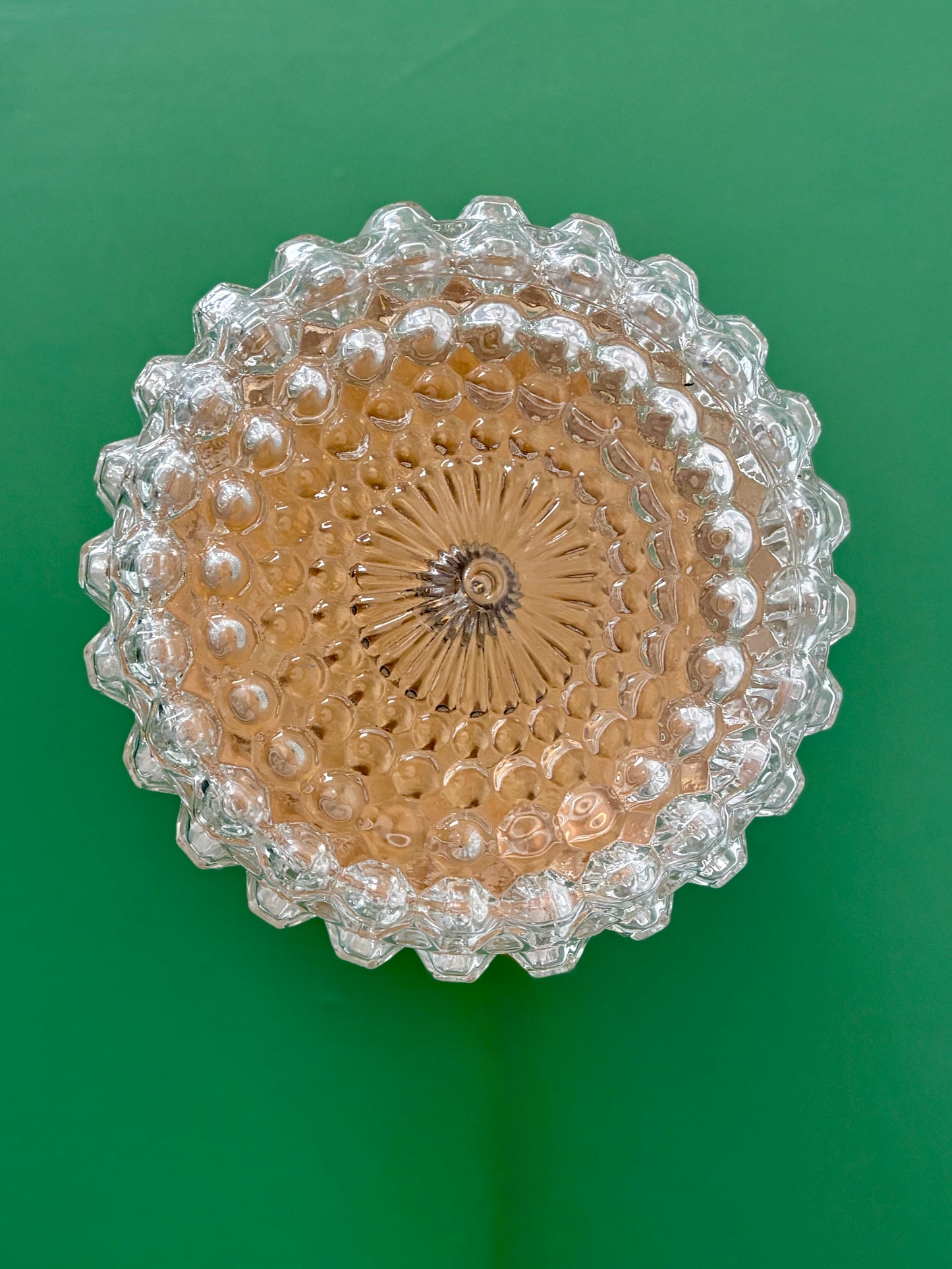 Applique ou plafonnier globe vintage en verre moulé (PLAF21)