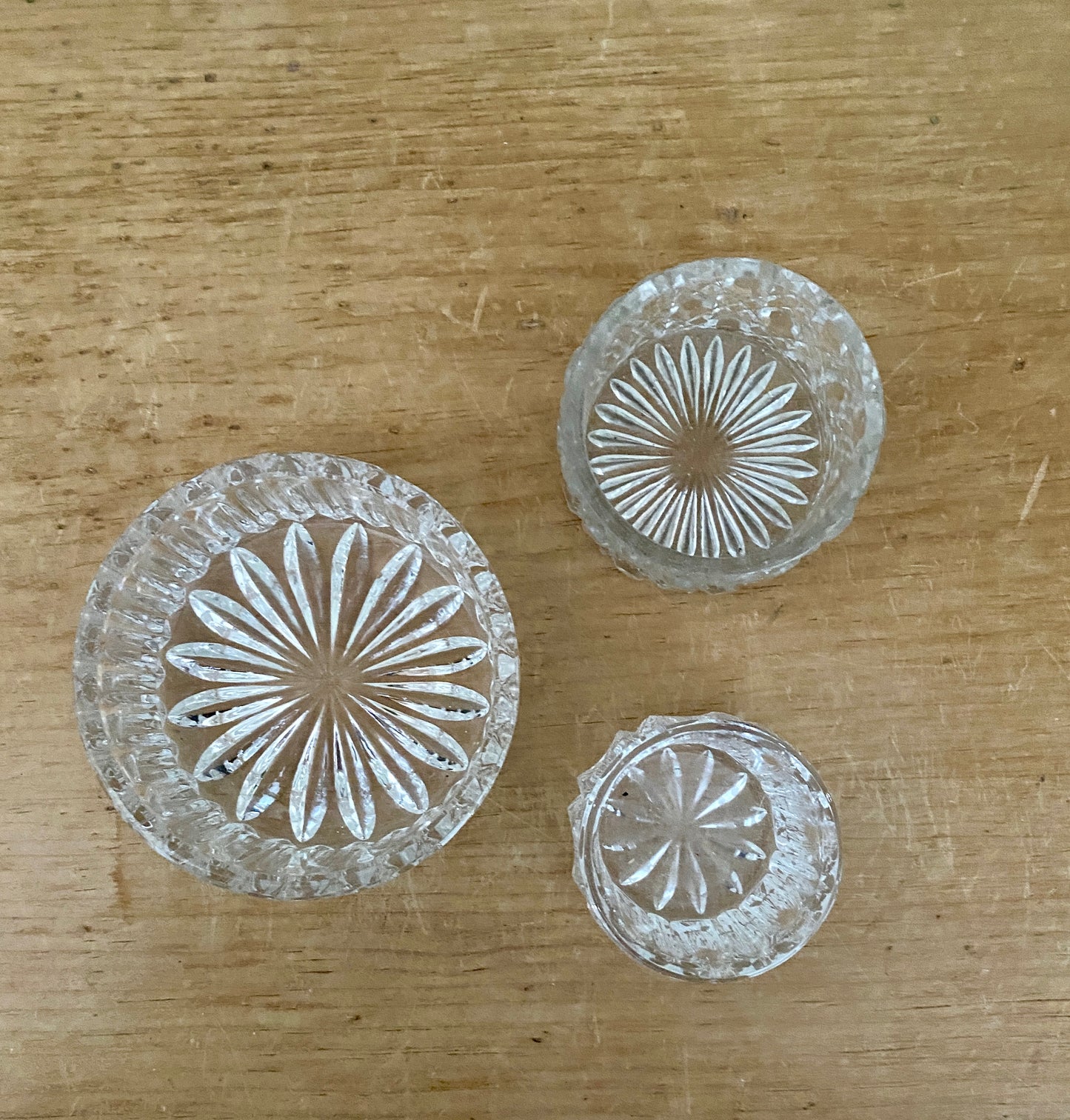 Lot de 3 ramequins en verre vintage