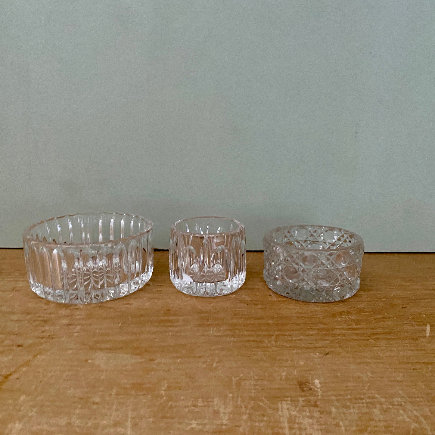 Lot de 3 ramequins en verre vintage