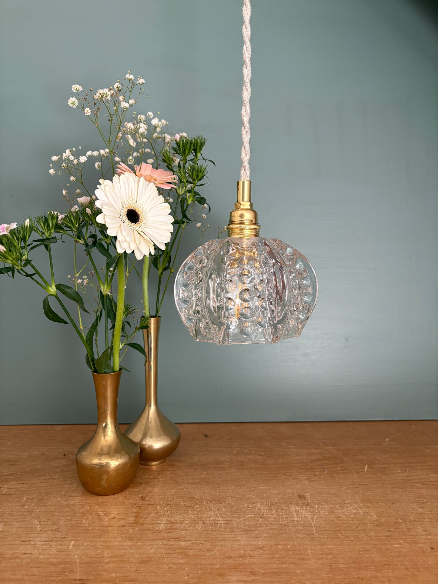 Suspension globe vintage en verre (TF1)