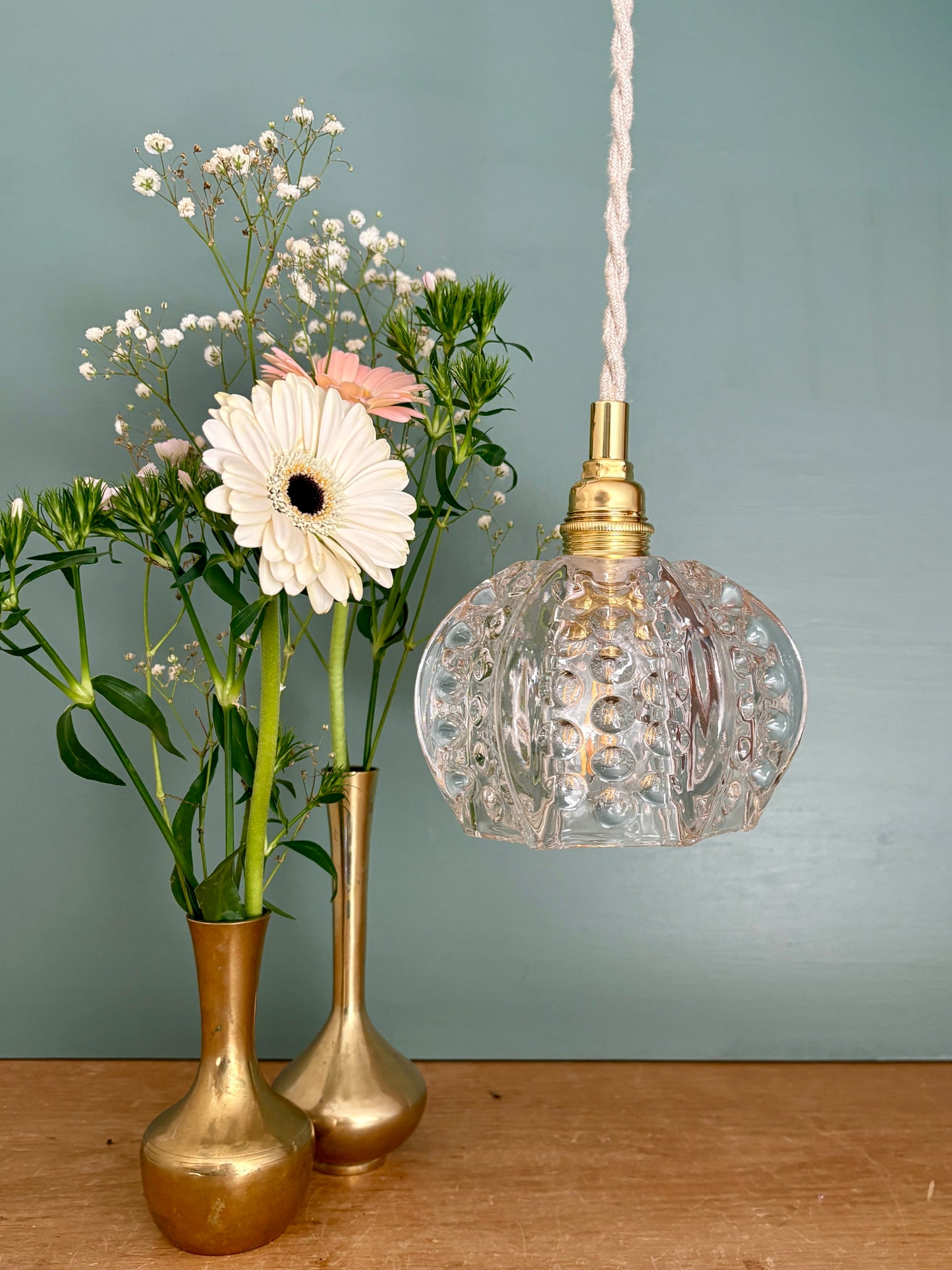 Suspension globe vintage en verre (TF1)