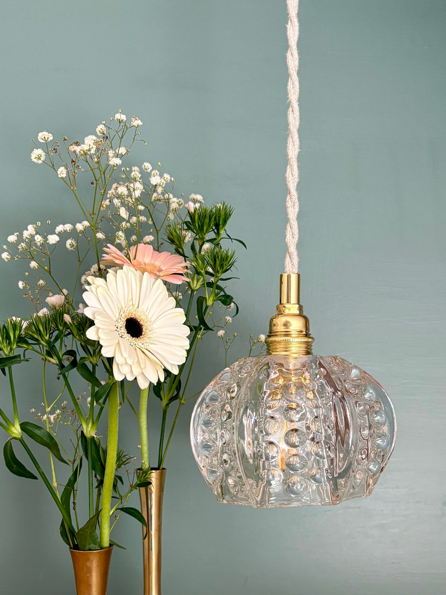 Suspension globe vintage en verre (TF1)