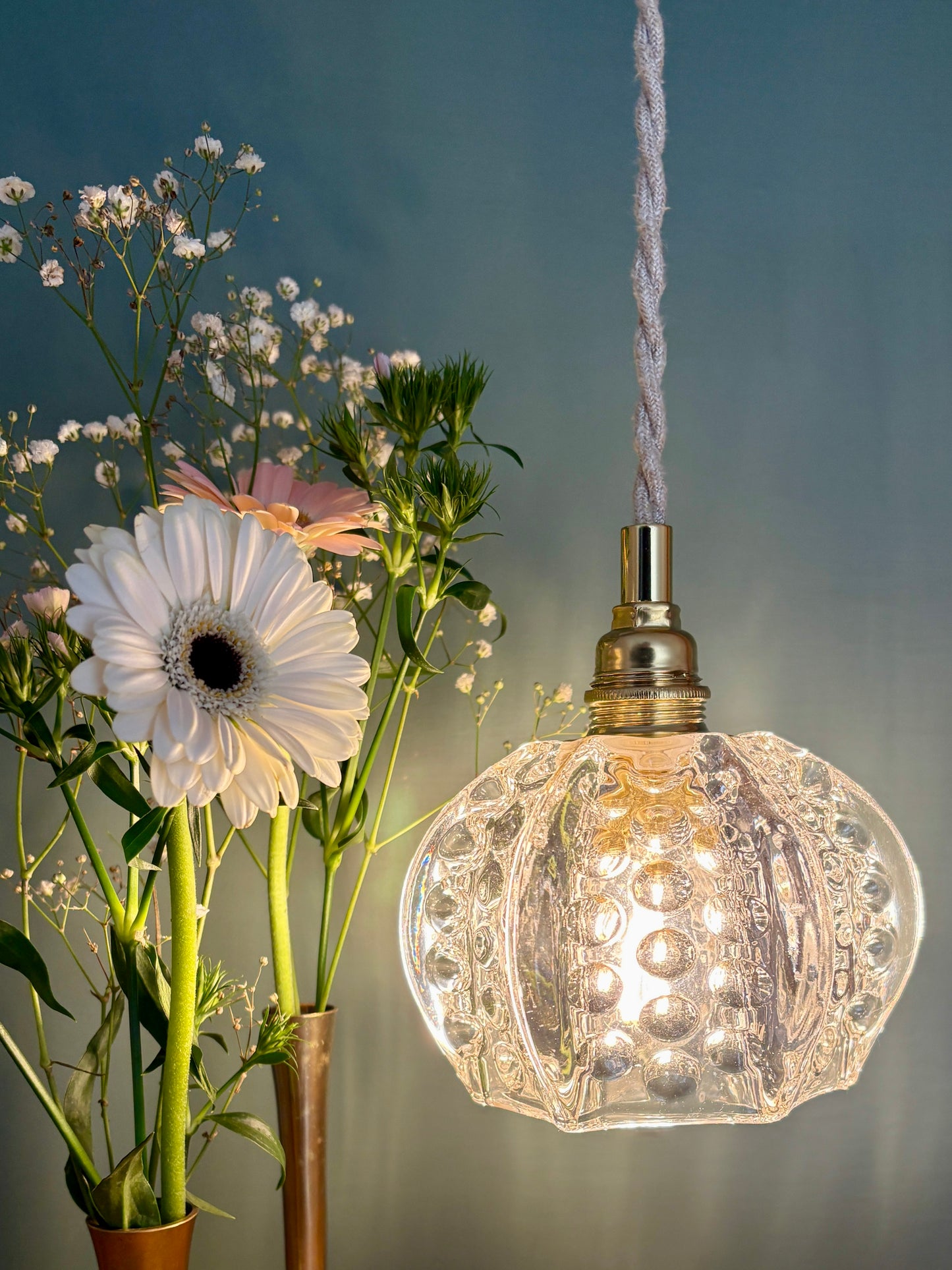 Suspension globe vintage en verre (TF1)