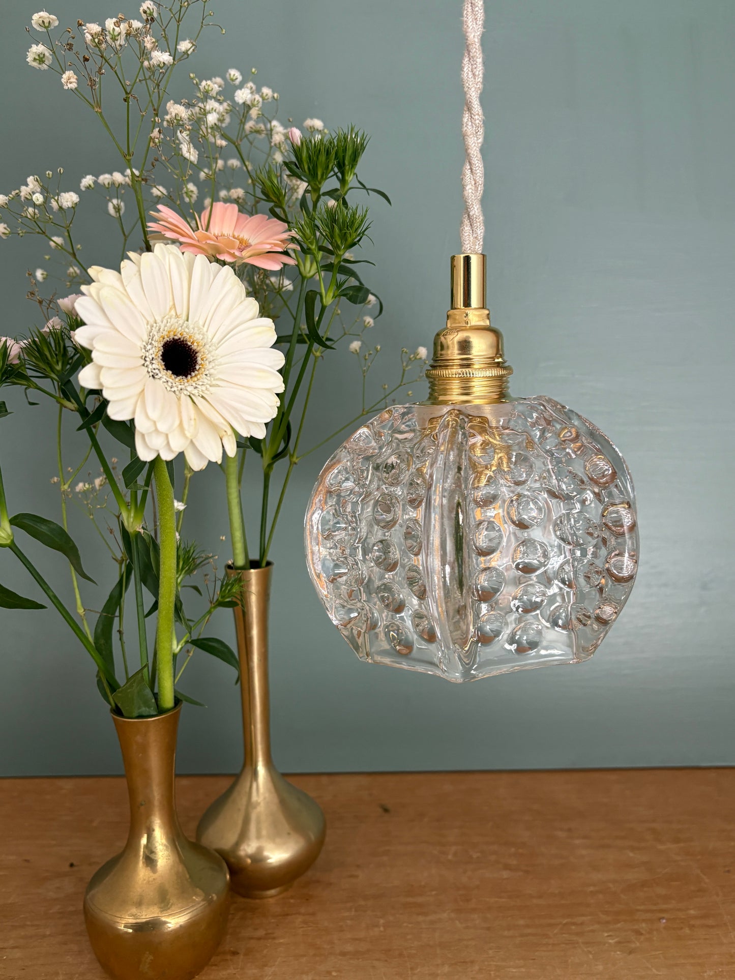Suspension globe vintage en verre (TF1)