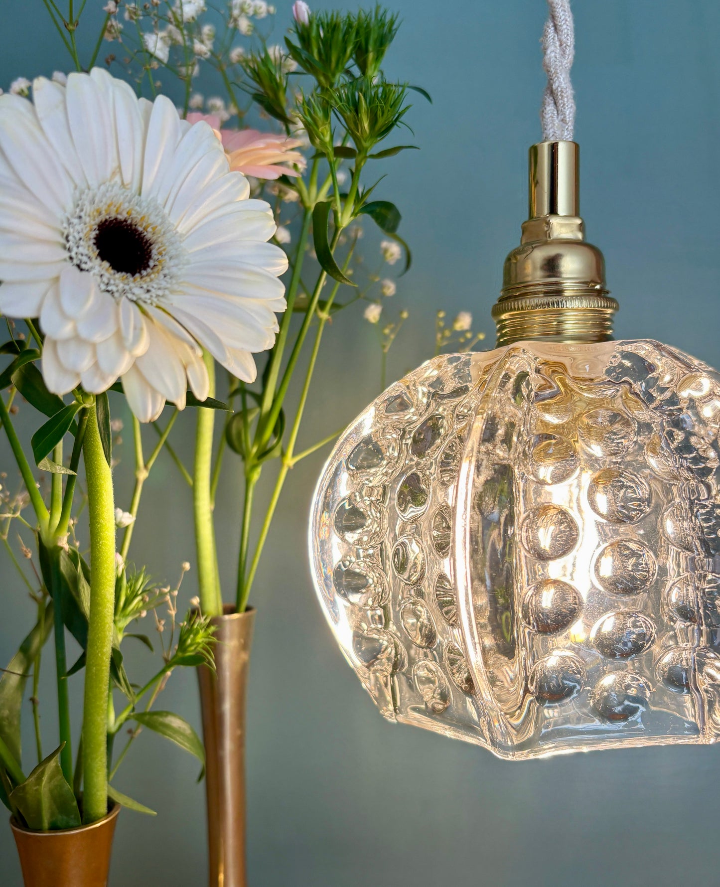 Suspension globe vintage en verre (TF1)