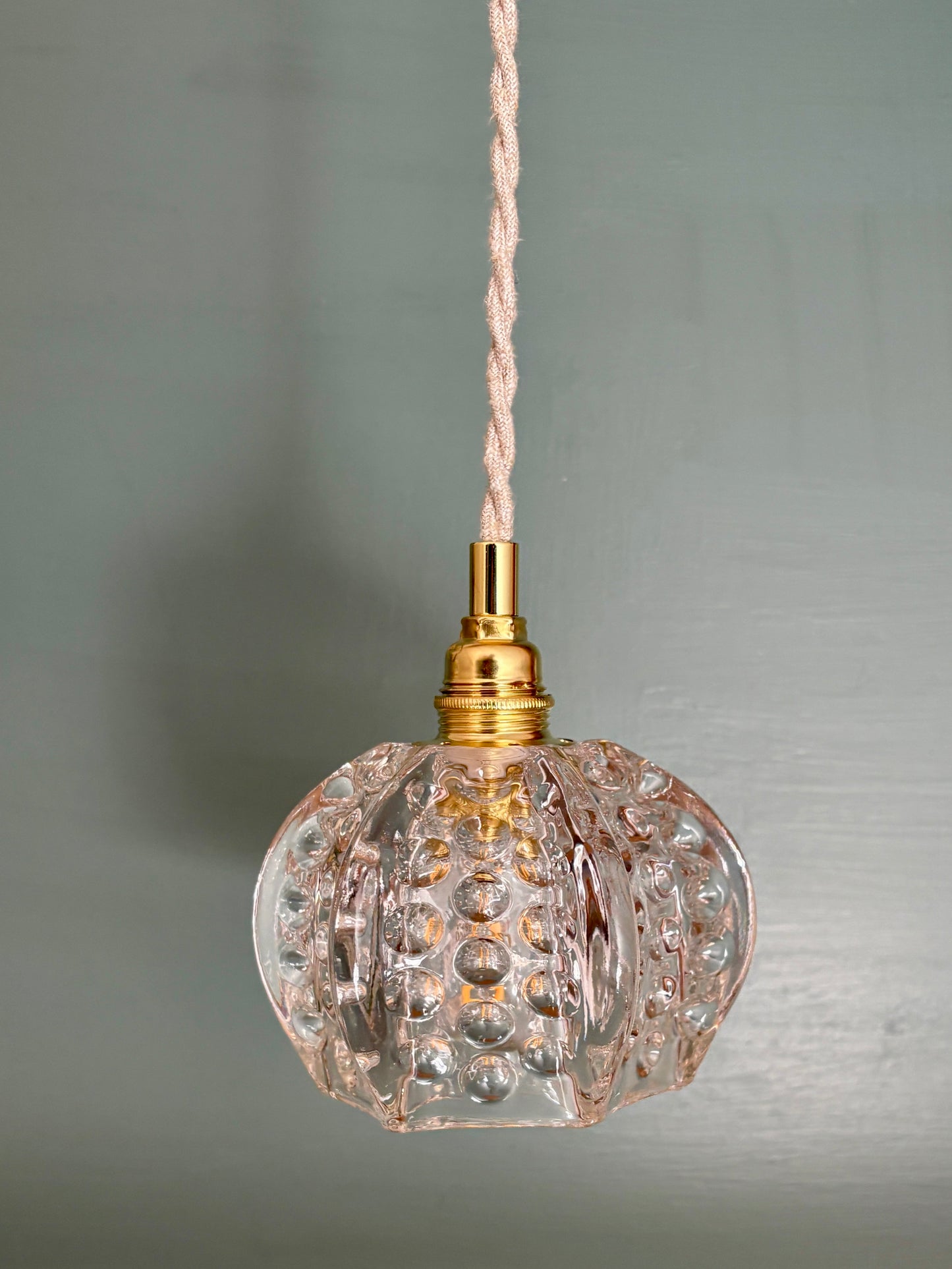 Suspension globe vintage en verre (TF1)