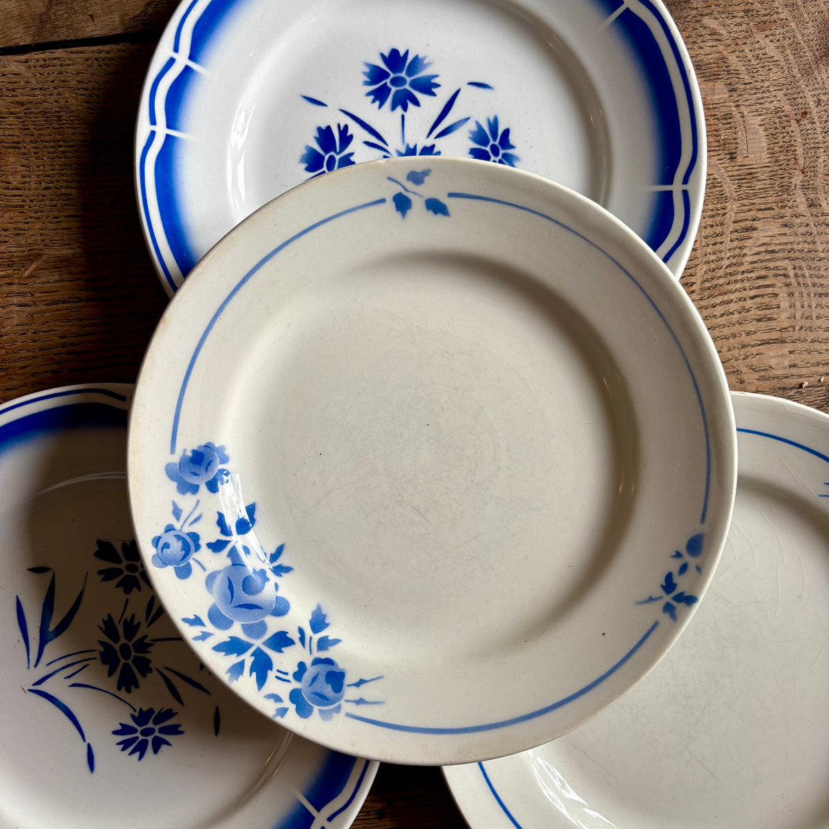 Lot de 8 assiettes plates vintage dépareillées (L3)