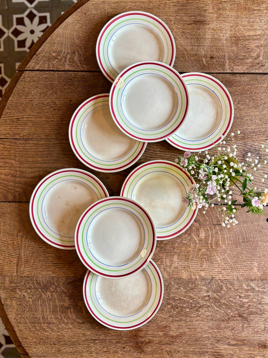 Lot de 8 assiettes à dessert vintage - Gilles de Gien