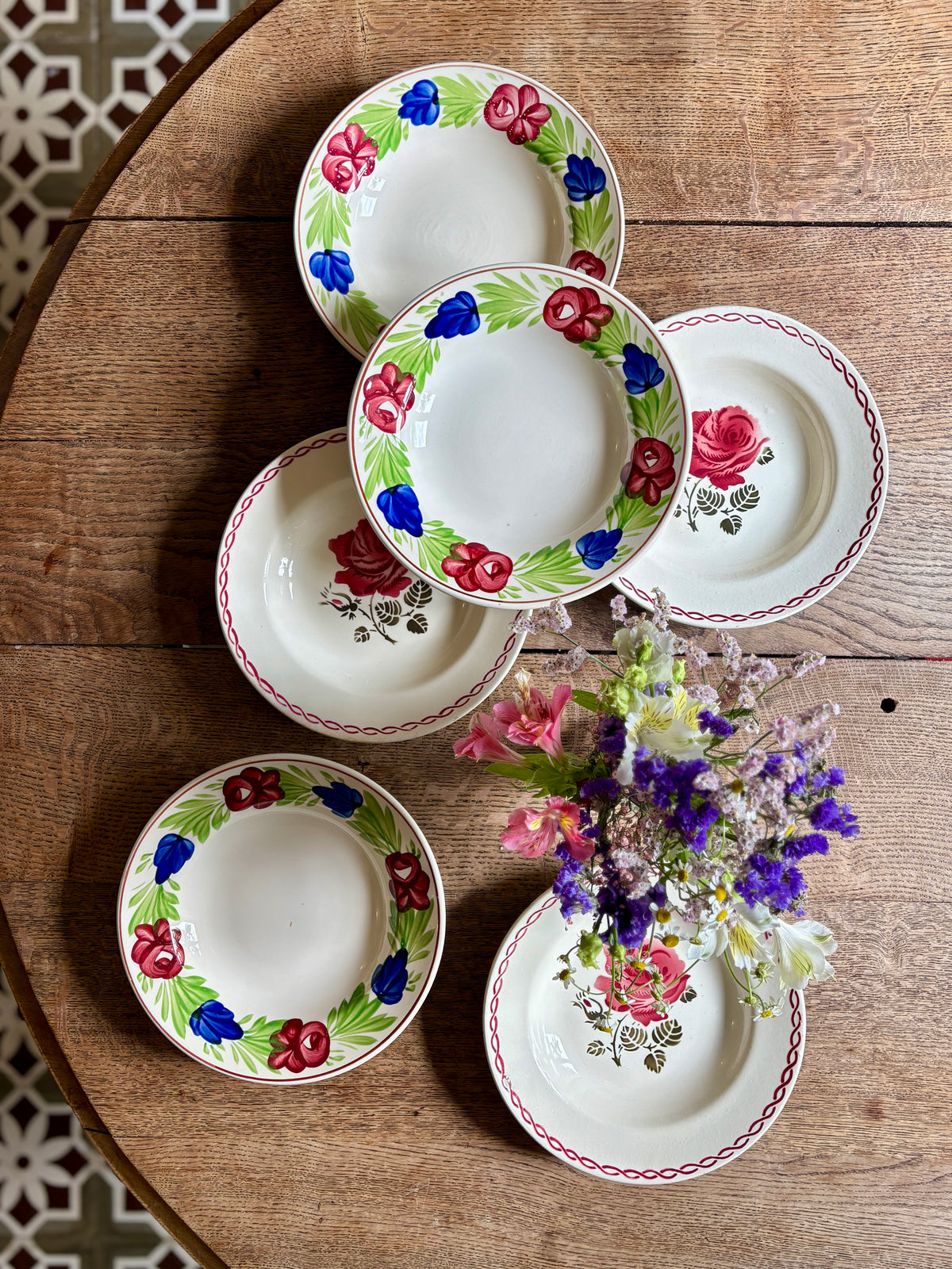 Lot de 6 assiettes creuses vintage (L2)