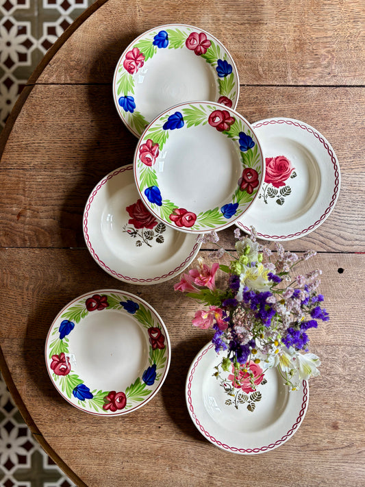 Lot de 6 assiettes creuses vintage (L2)