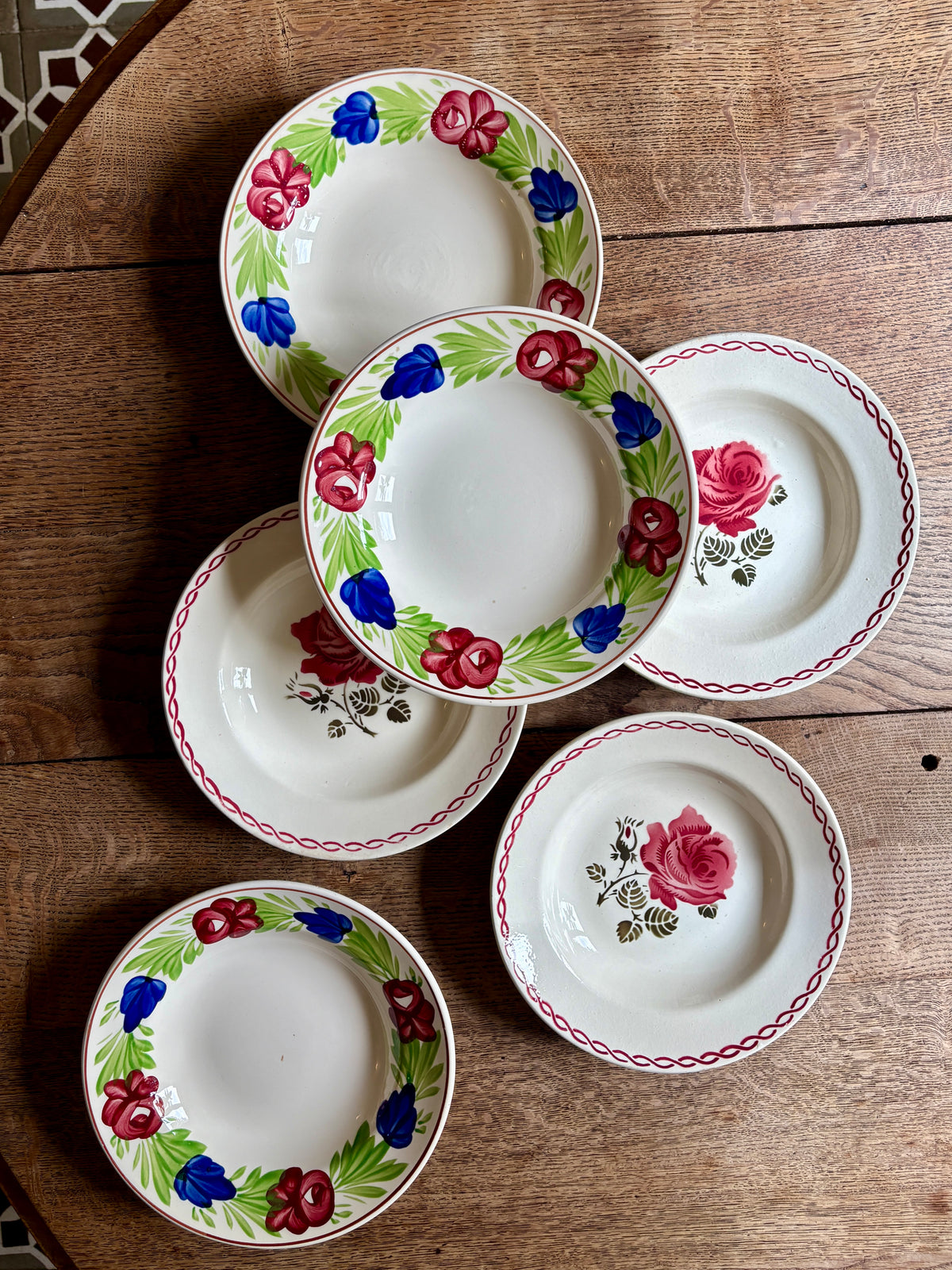 Lot de 6 assiettes creuses vintage (L2)