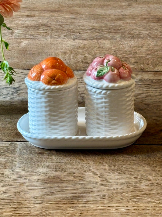 Pots à confitures vintage en céramique