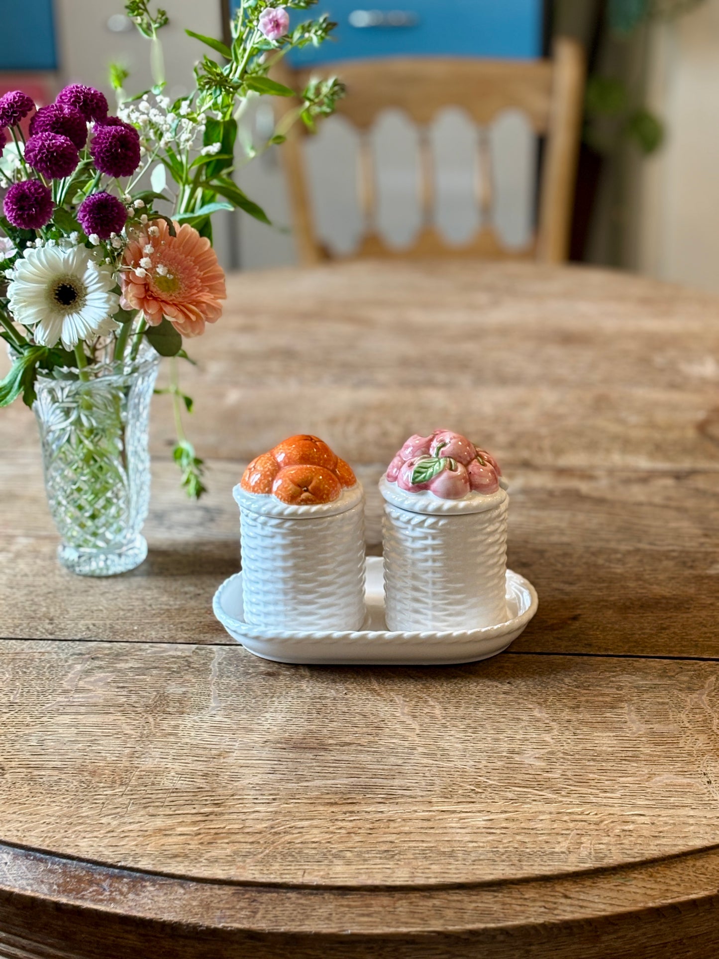 Pots à confitures vintage en céramique