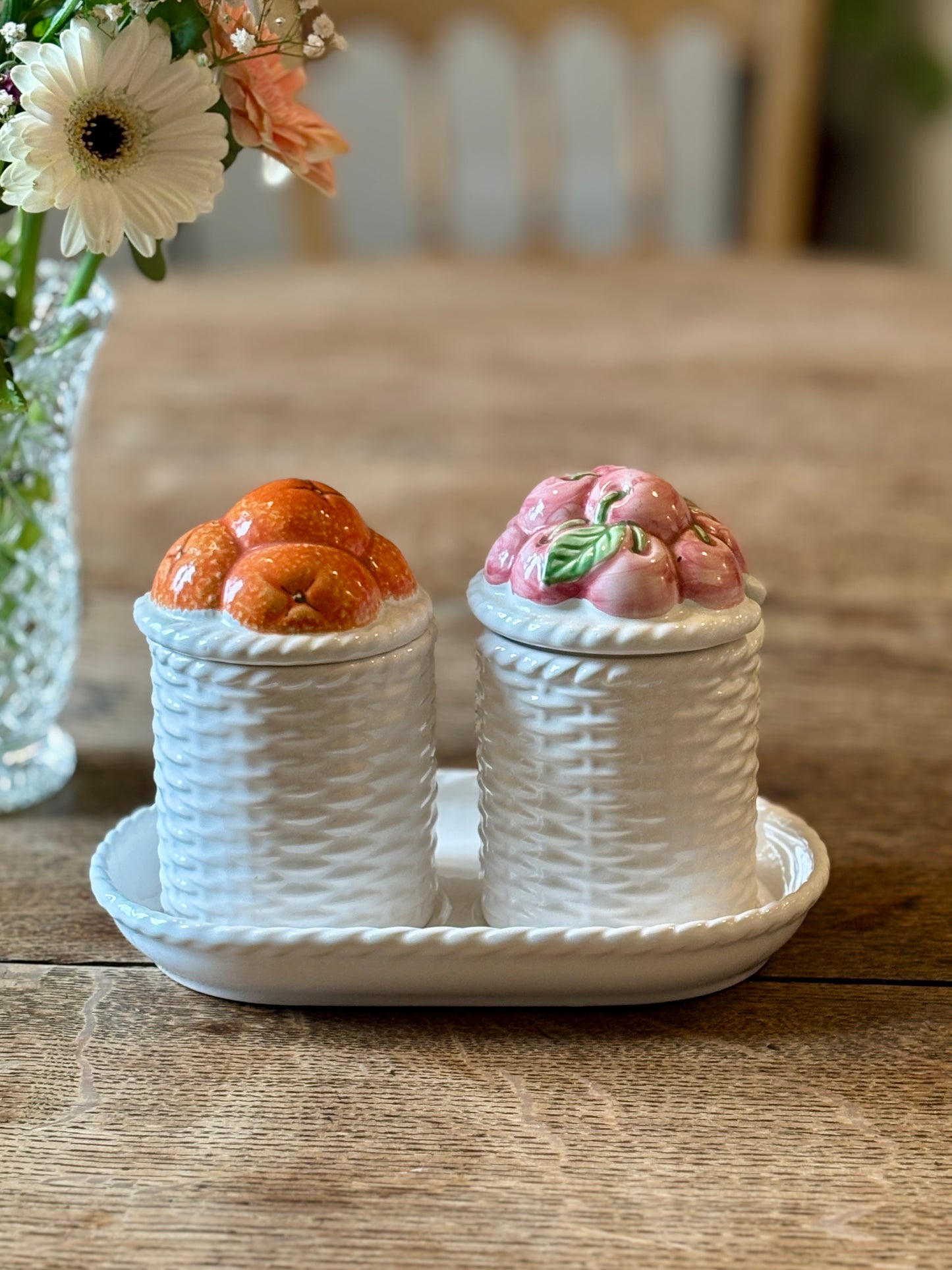 Pots à confitures vintage en céramique