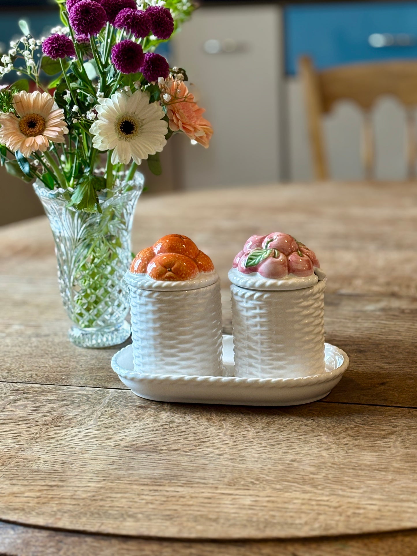 Pots à confitures vintage en céramique