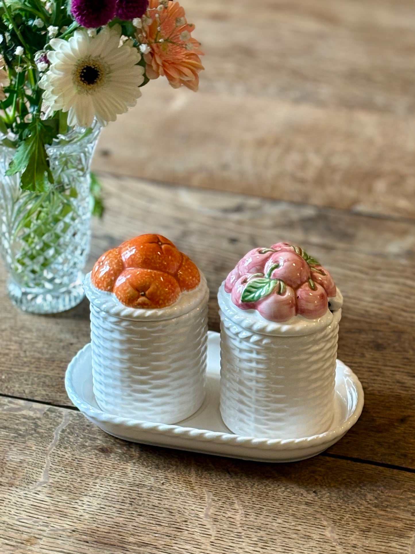 Pots à confitures vintage en céramique