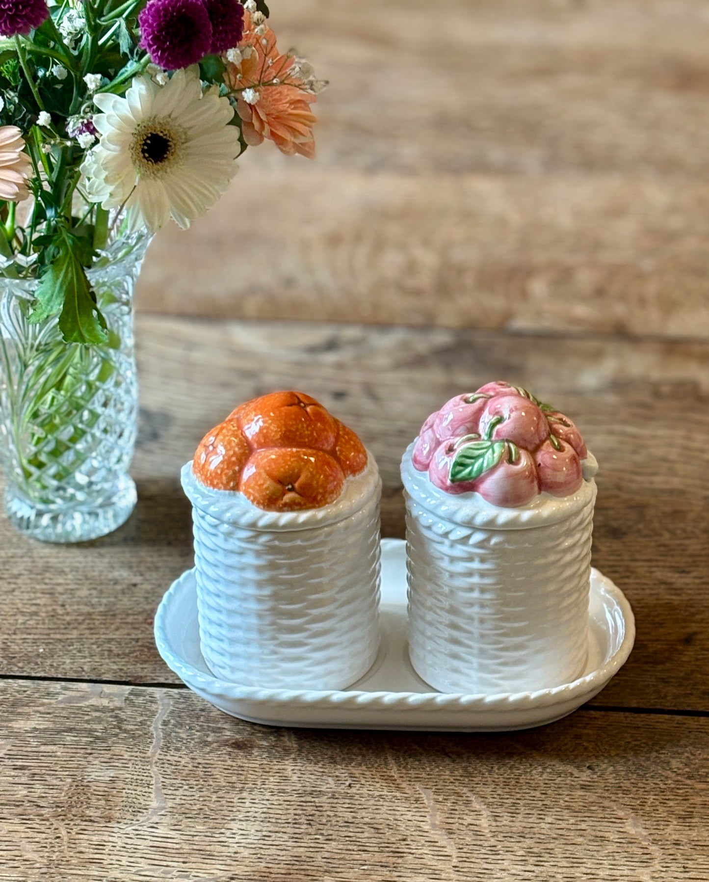 Pots à confitures vintage en céramique