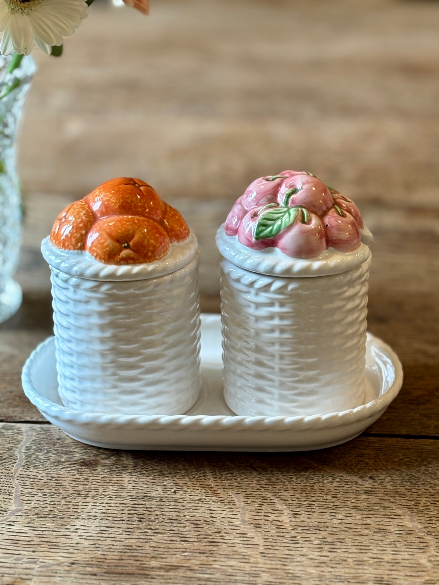 Pots à confitures vintage en céramique