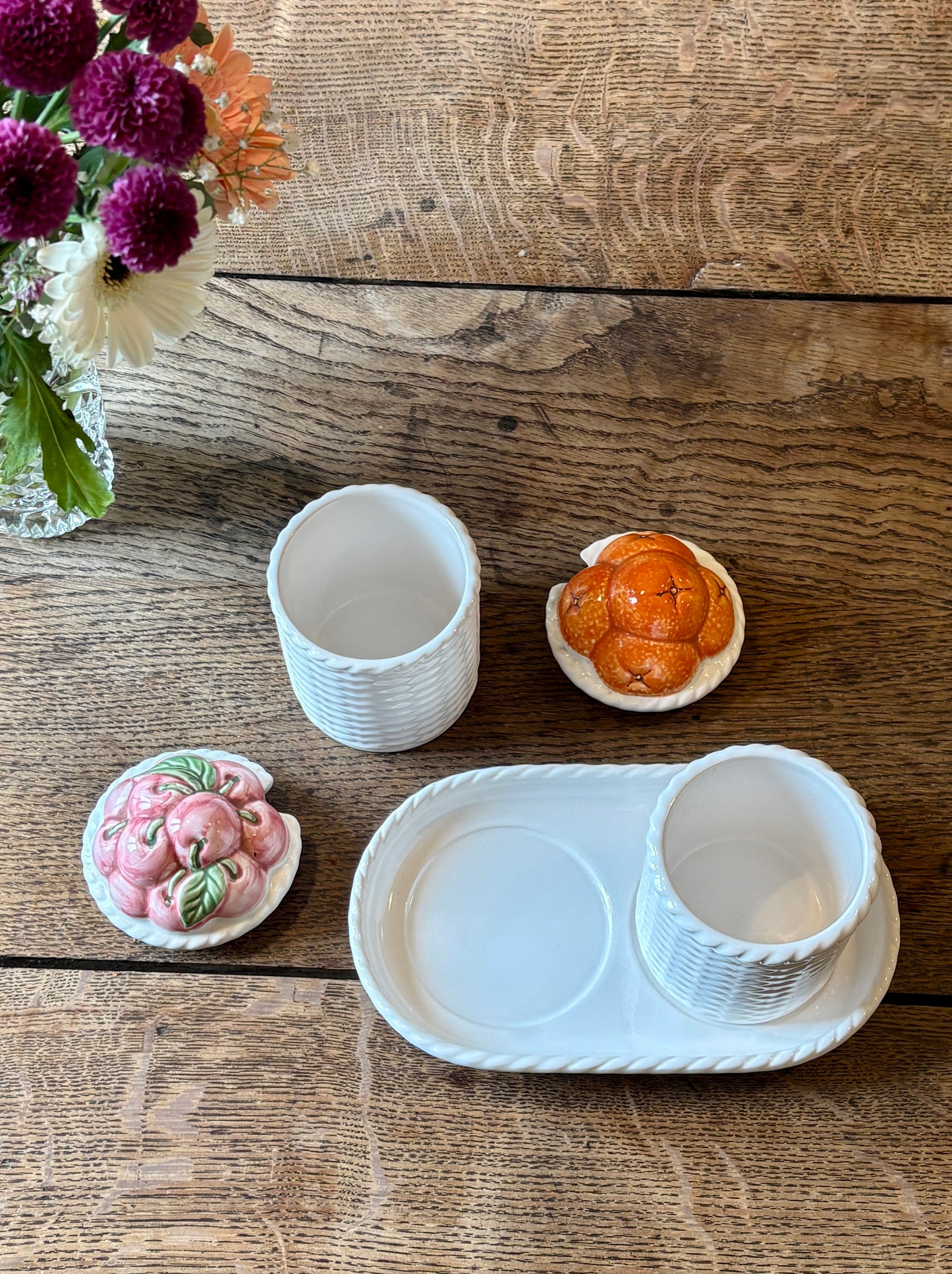 Pots à confitures vintage en céramique