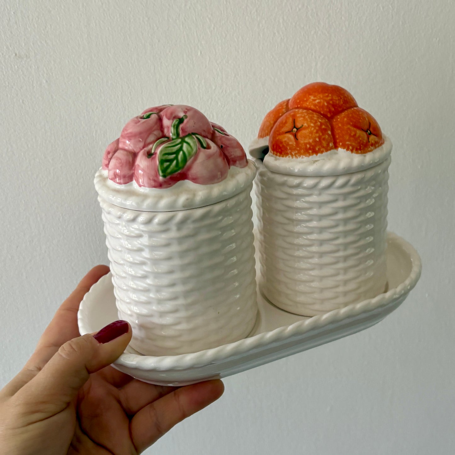 Pots à confitures vintage en céramique